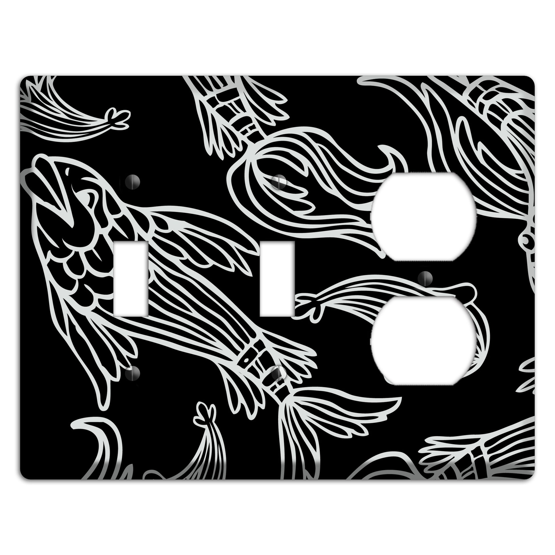 Black and White Koi 2 Toggle / Duplex Wallplate