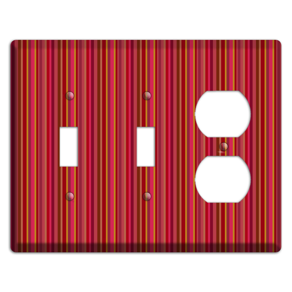 Multi Red Vertical Stripes 2 2 Toggle / Duplex Wallplate