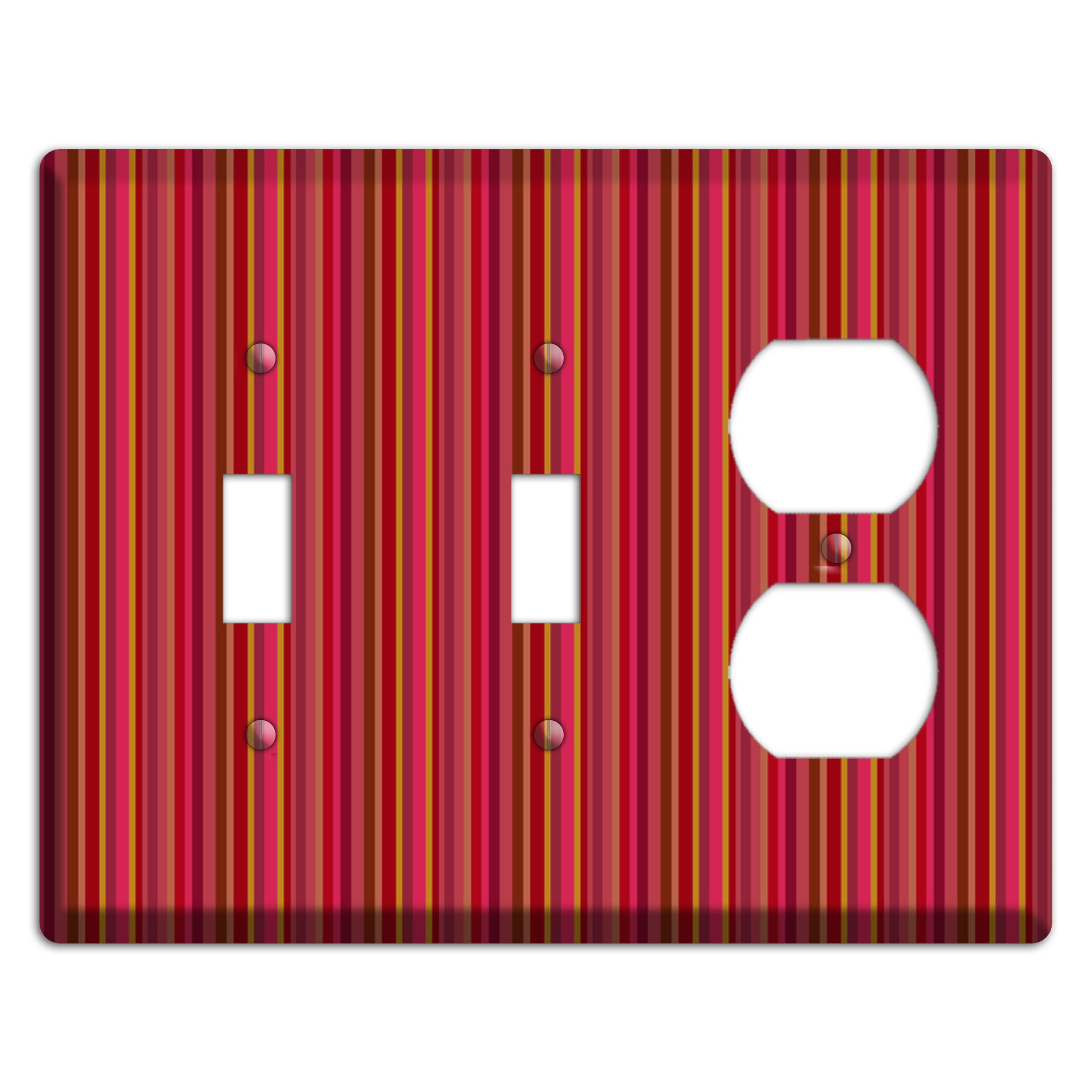 Multi Red Vertical Stripes 2 2 Toggle / Duplex Wallplate