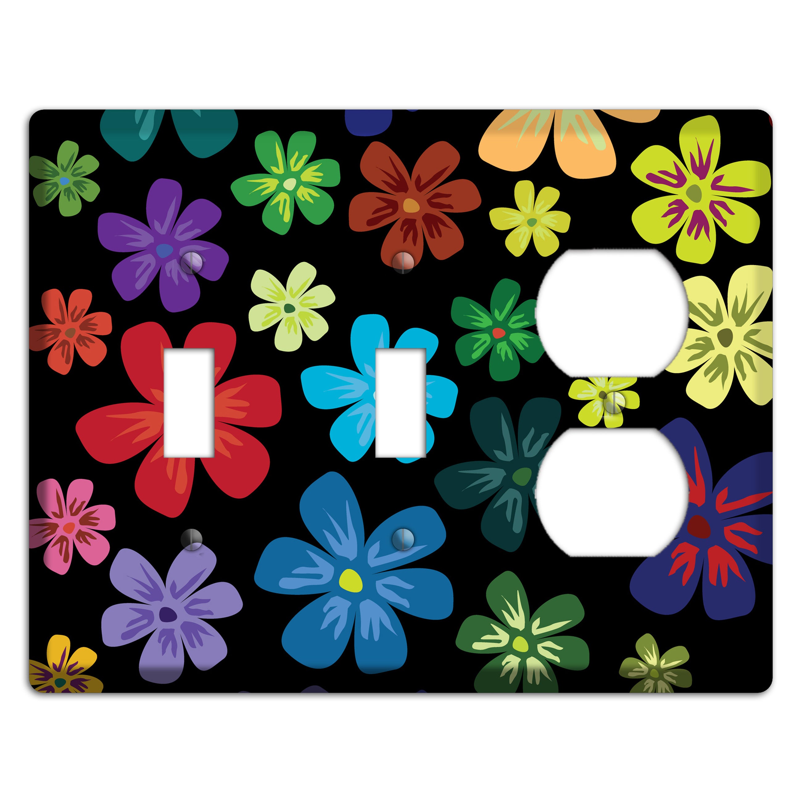 Green Flowers 2 Toggle / Duplex Wallplate