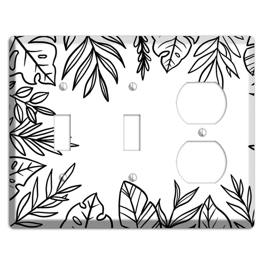 Hand-Drawn Leaves 4 2 Toggle / Duplex Wallplate