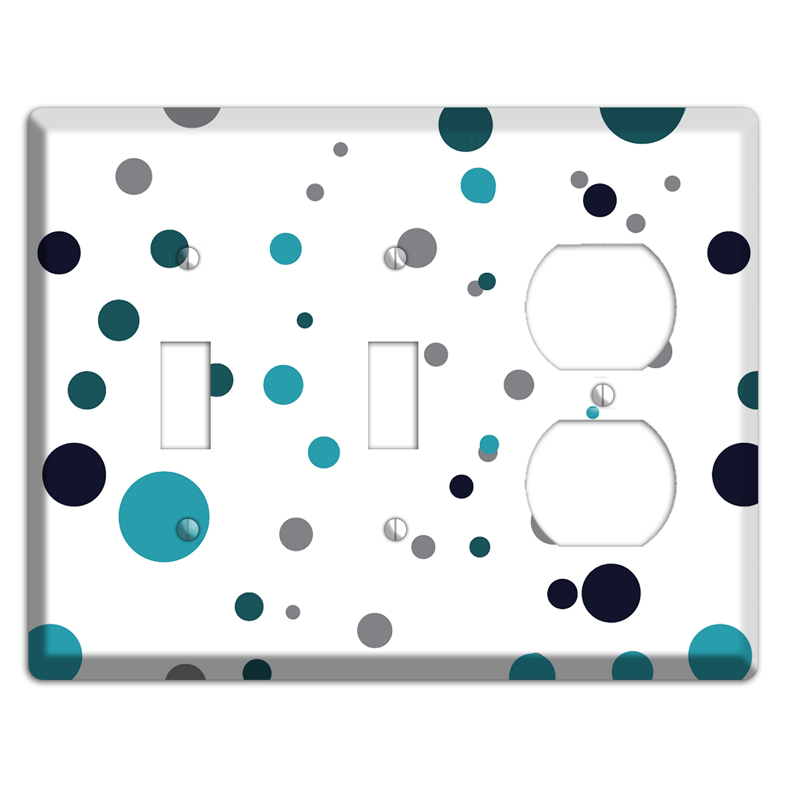 Teal and Blue Dots 2 Toggle / Duplex Wallplate
