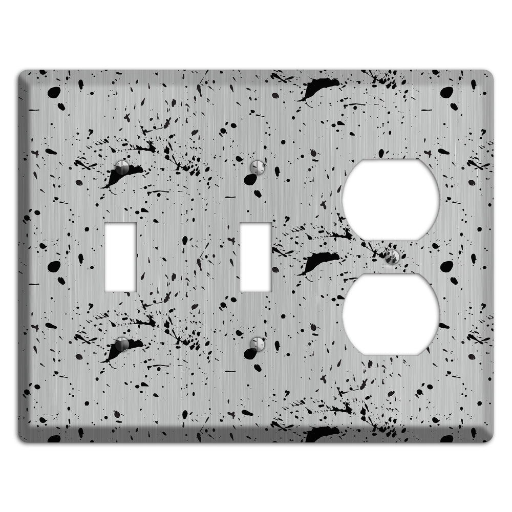 Ink Splash 5 Stainless Steel 2 Toggle / Duplex Wallplate