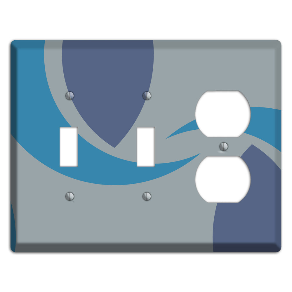 Grey and Blue Abstract 2 Toggle / Duplex Wallplate