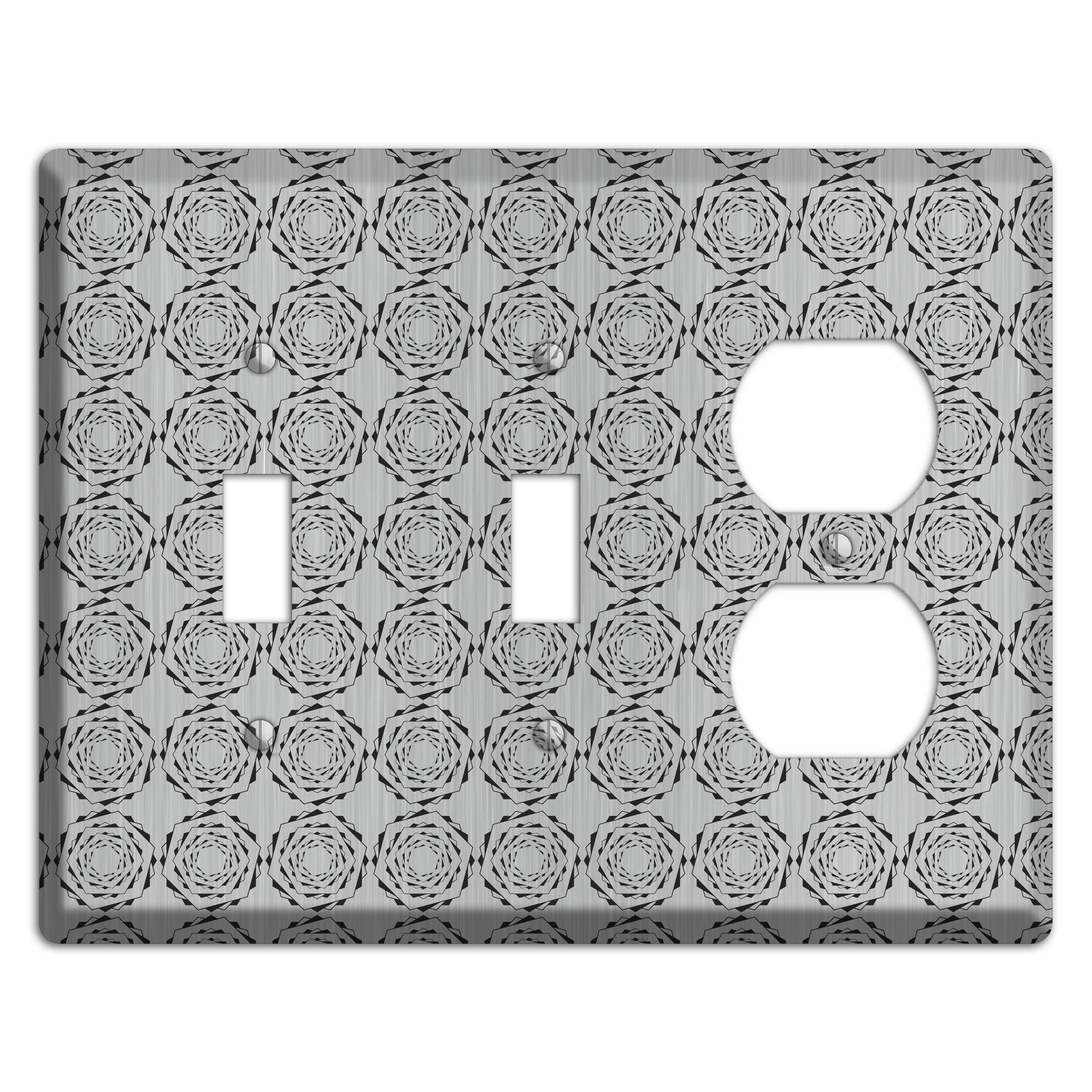 Hexagon Rotation  Stainless 2 Toggle / Duplex Wallplate