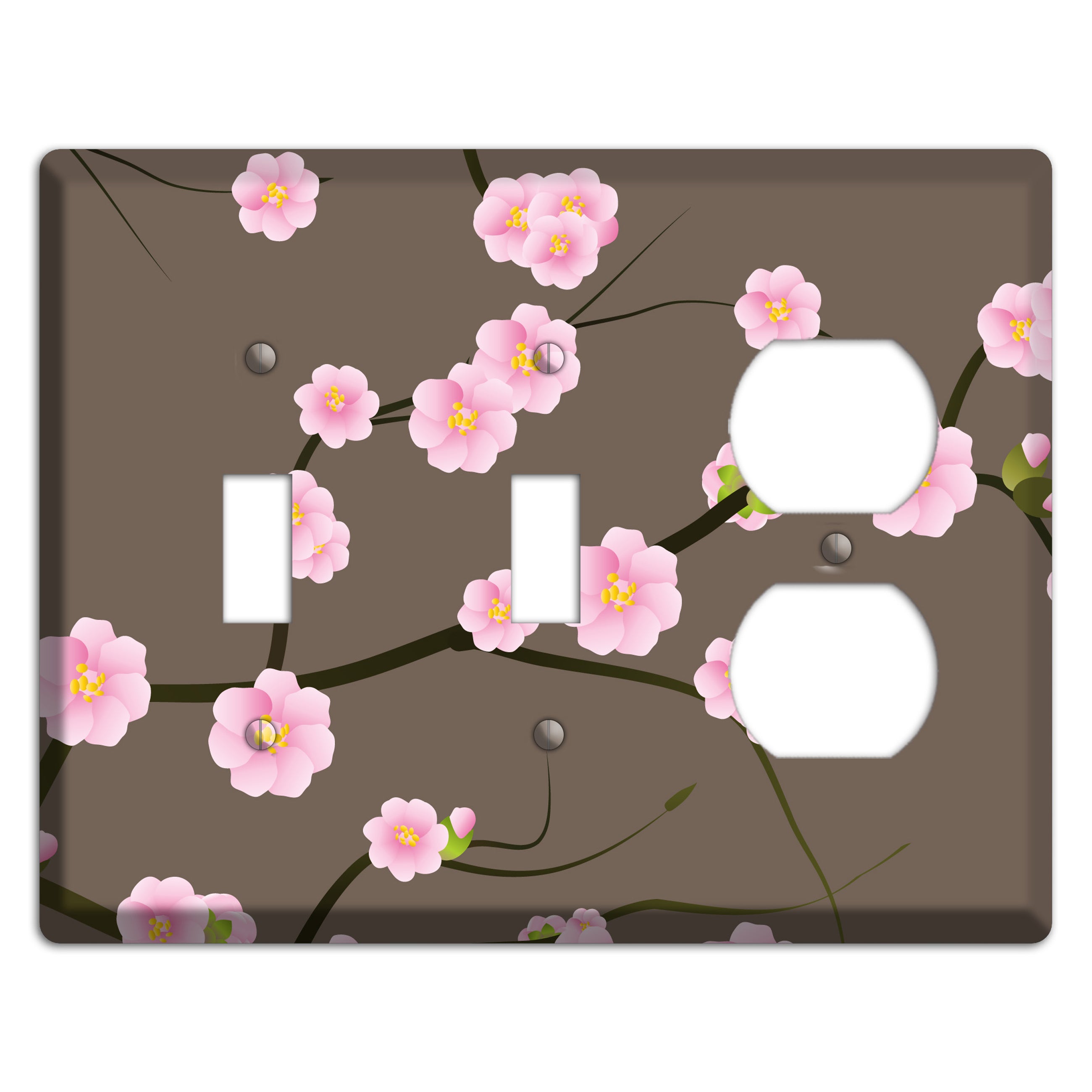 Pink and Brown Cherry Blossoms 2 Toggle / Duplex Wallplate