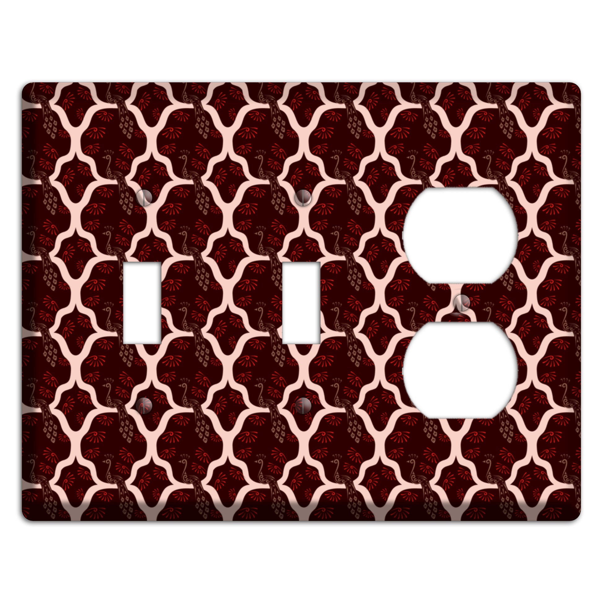 Dark Quatrefoil Peacock 2 Toggle / Duplex Wallplate