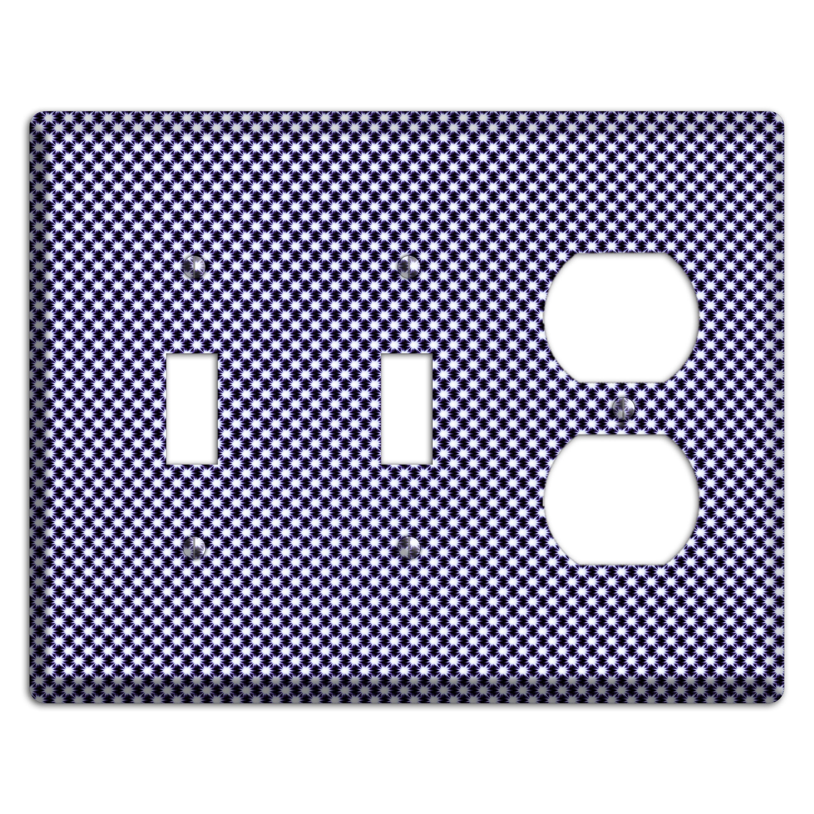 Black with White Aster Check 2 Toggle / Duplex Wallplate