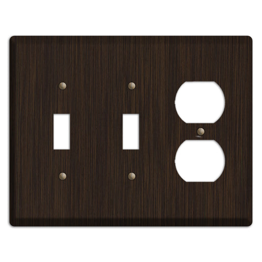Wenge Wood 2 Toggle / Duplex Outlet Cover Plate