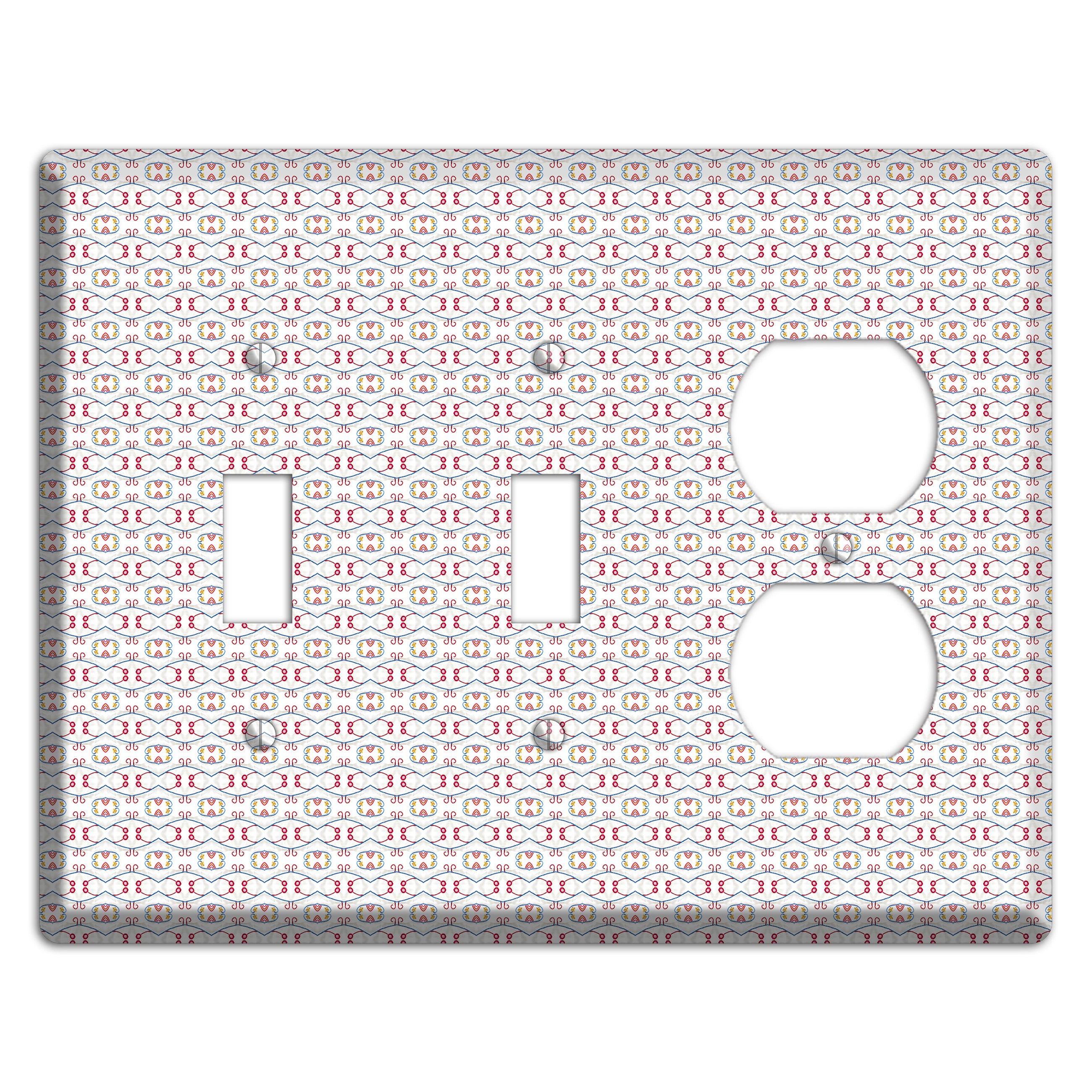 White with Red Tapestry Contour 2 Toggle / Duplex Wallplate