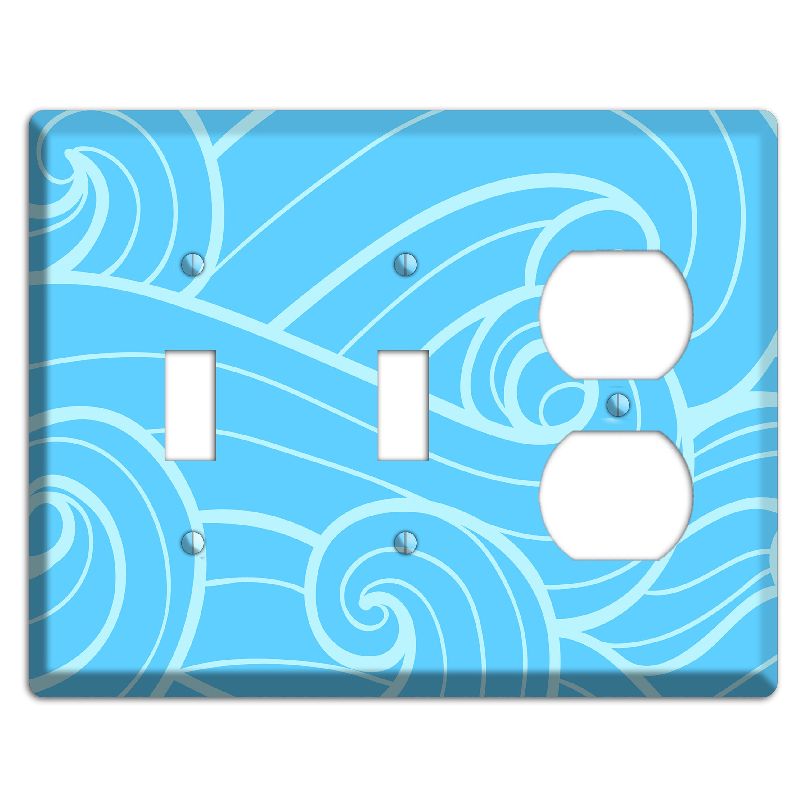 Abstract Curl Blue 2 Toggle / Duplex Wallplate