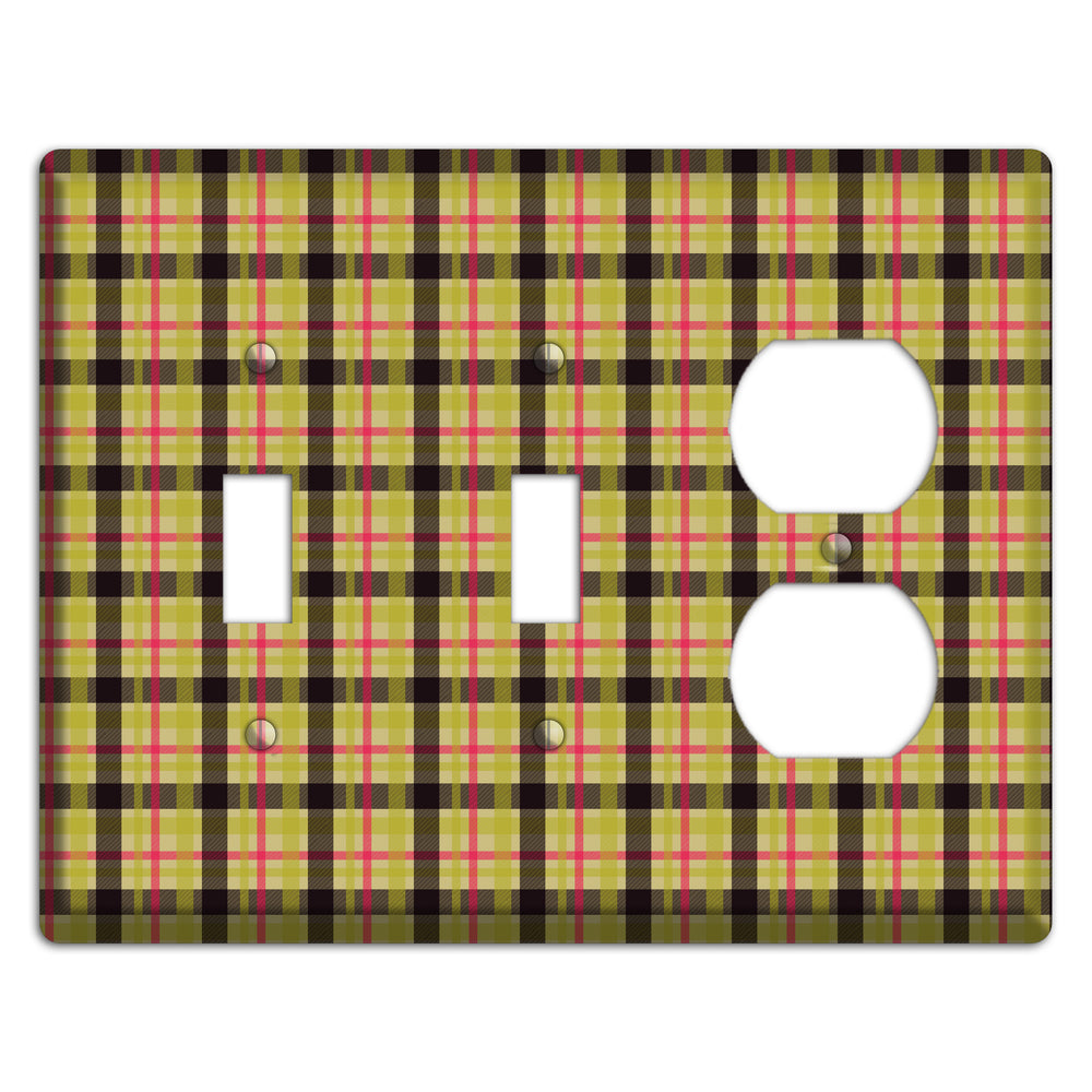 Yellow Black Red Plaid 2 Toggle / Duplex Wallplate