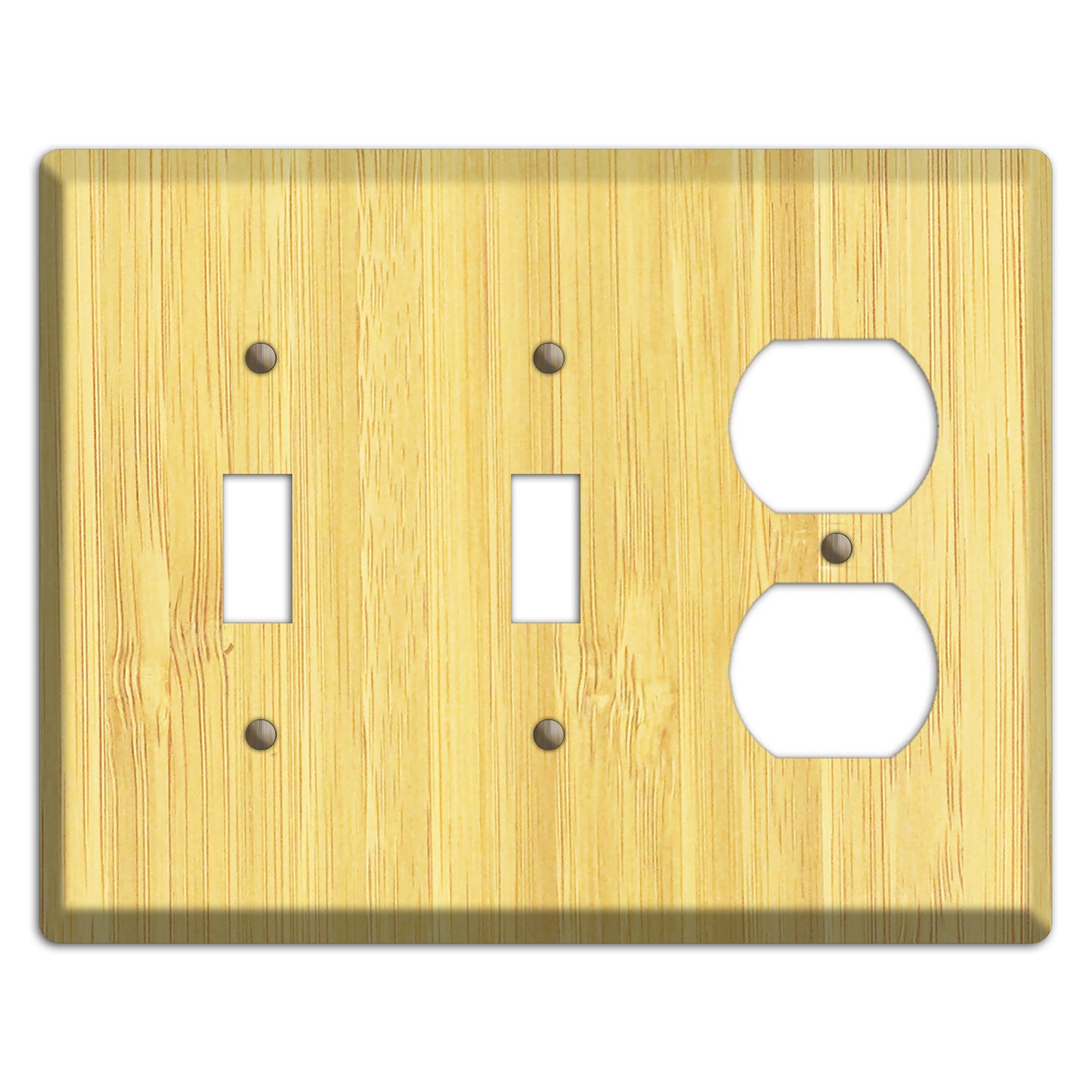 Natural Bamboo Wood 2 Toggle / Duplex Outlet Cover Plate