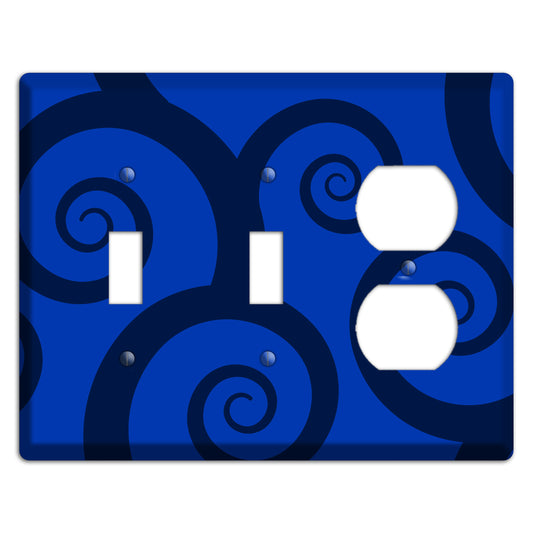 Blue Large Swirl 2 Toggle / Duplex Wallplate
