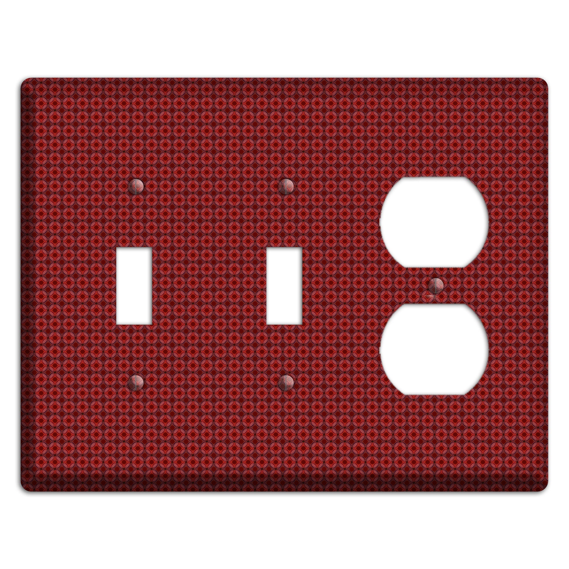 Multi Red Tiled Foulard 2 Toggle / Duplex Wallplate