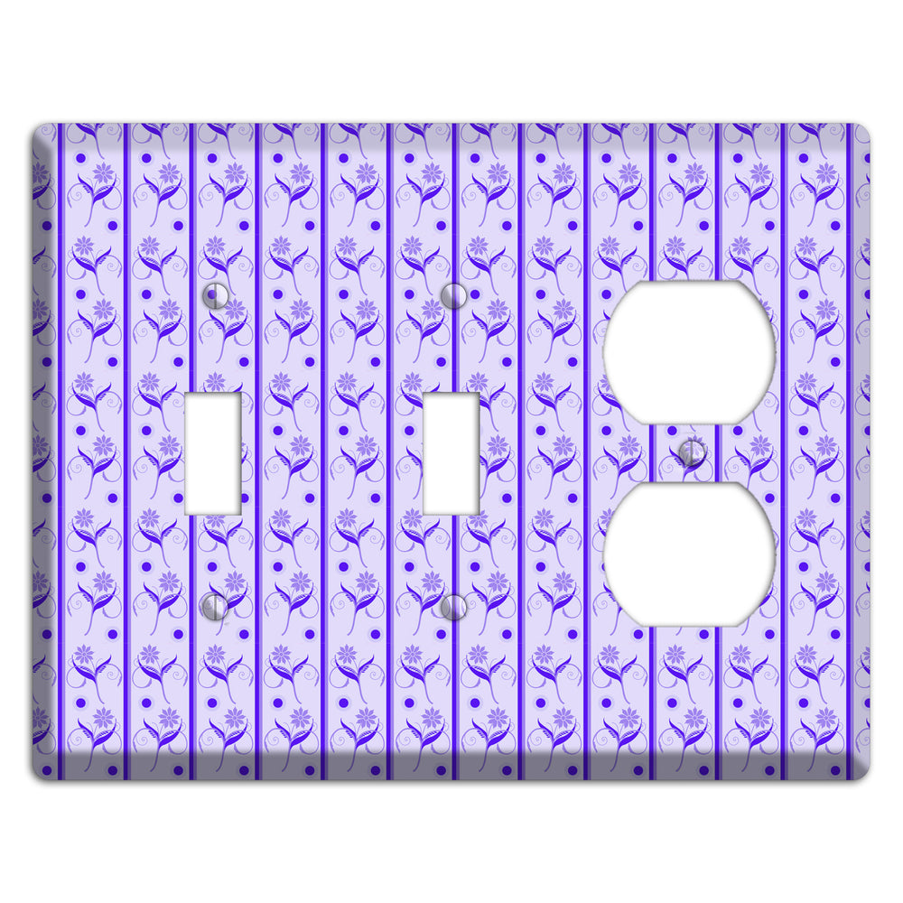 Purple Floral Pattern 2 Toggle / Duplex Wallplate