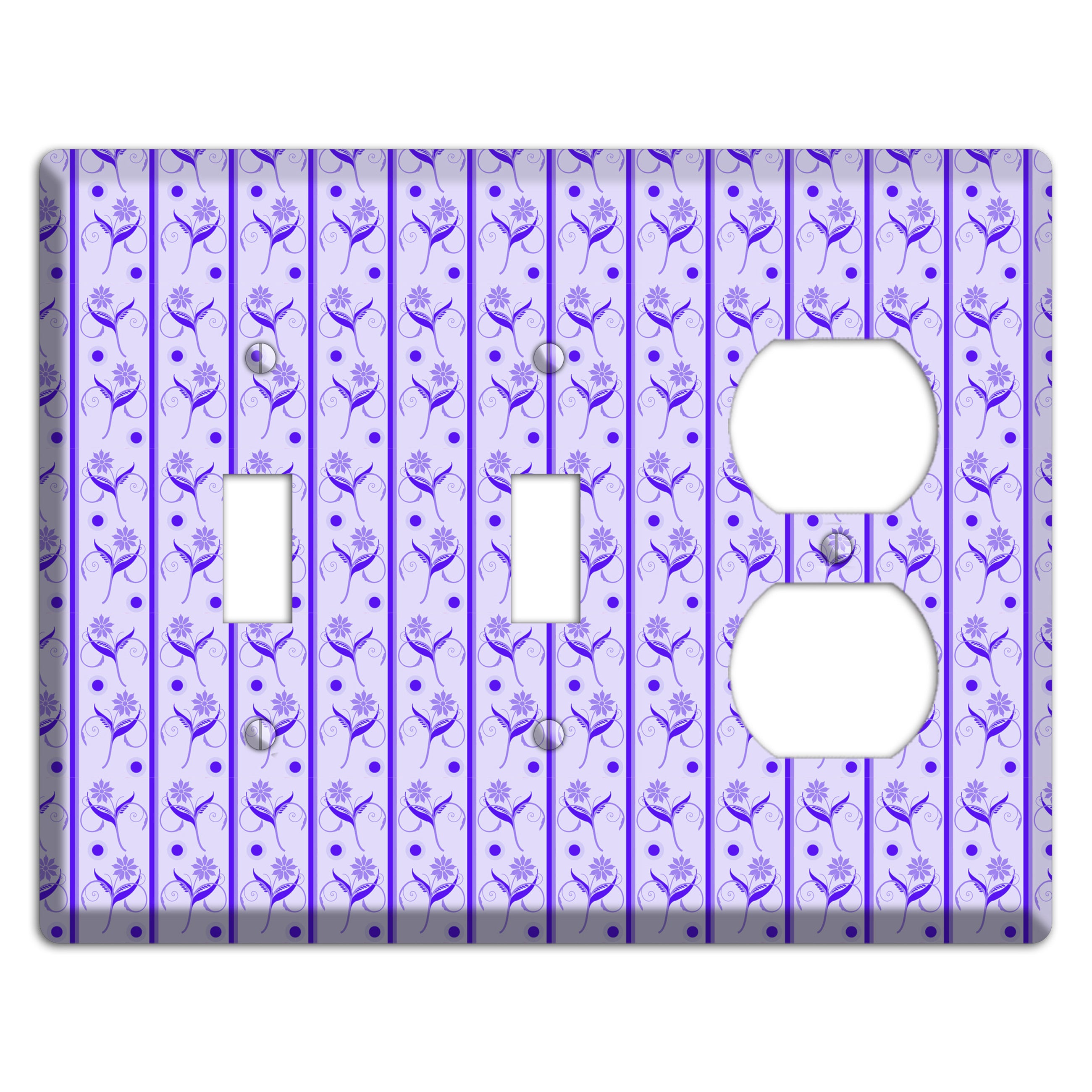 Purple Floral Pattern 2 Toggle / Duplex Wallplate