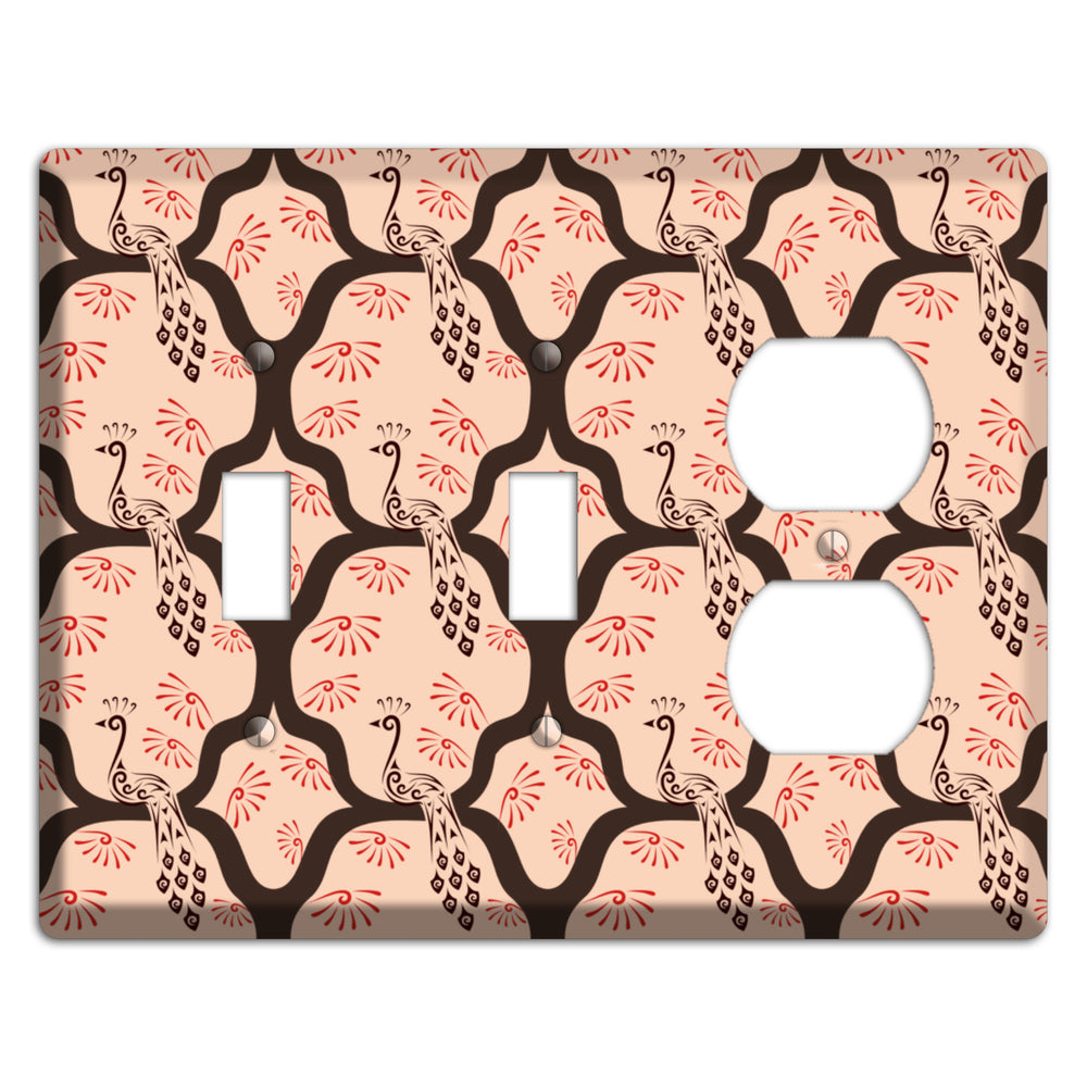 Light Quatrefoil Peacock 2 Toggle / Duplex Wallplate