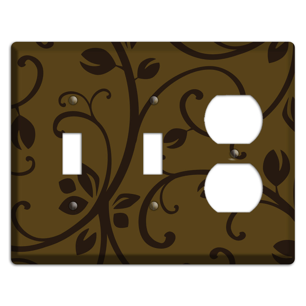 Brown Bud Sprig 2 Toggle / Duplex Wallplate