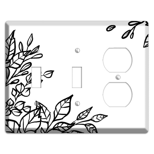 Hand-Drawn Floral 19 2 Toggle / Duplex Wallplate