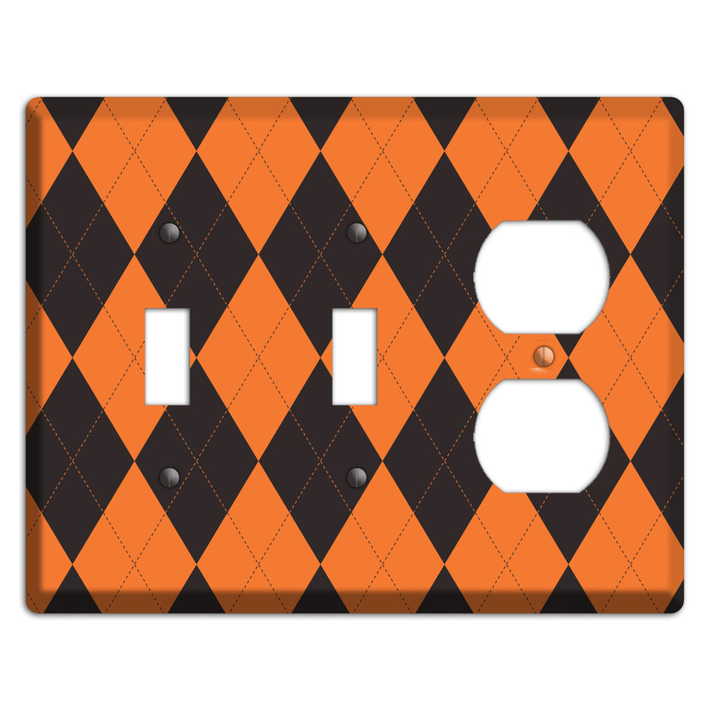 Orange Argyle 2 Toggle / Duplex Wallplate