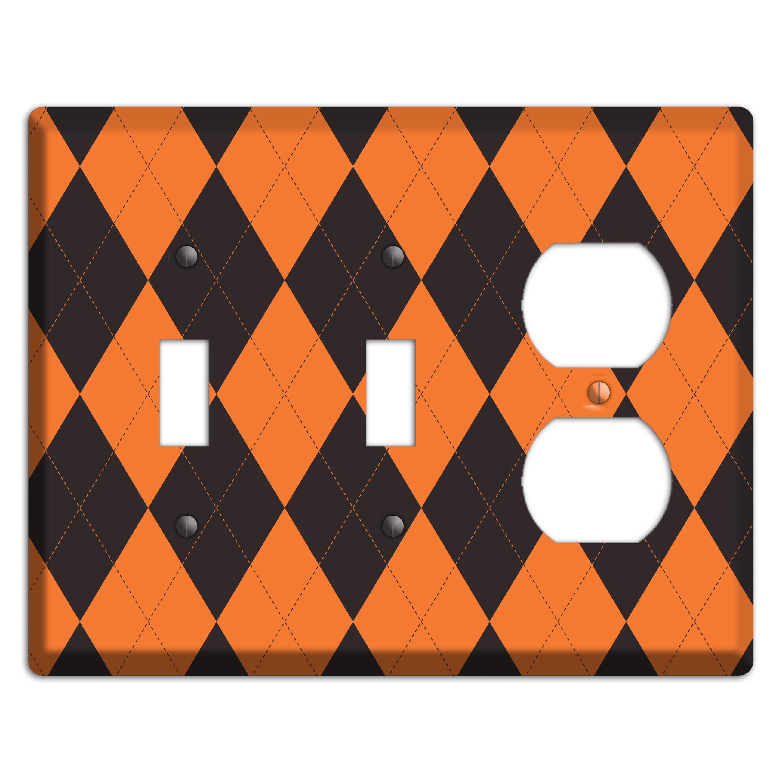 Orange Argyle 2 Toggle / Duplex Wallplate