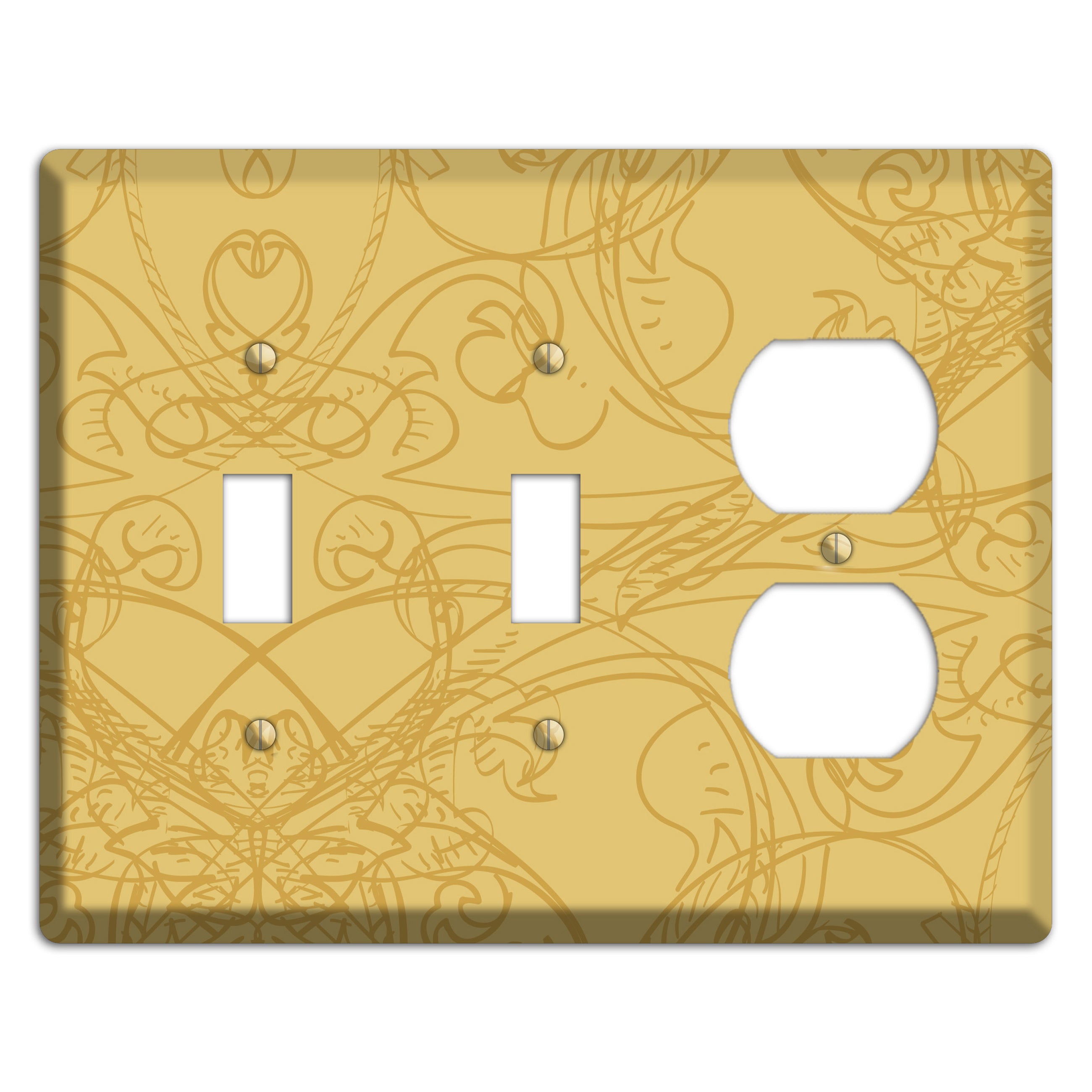 Beige Deco Sketch 2 Toggle / Duplex Wallplate
