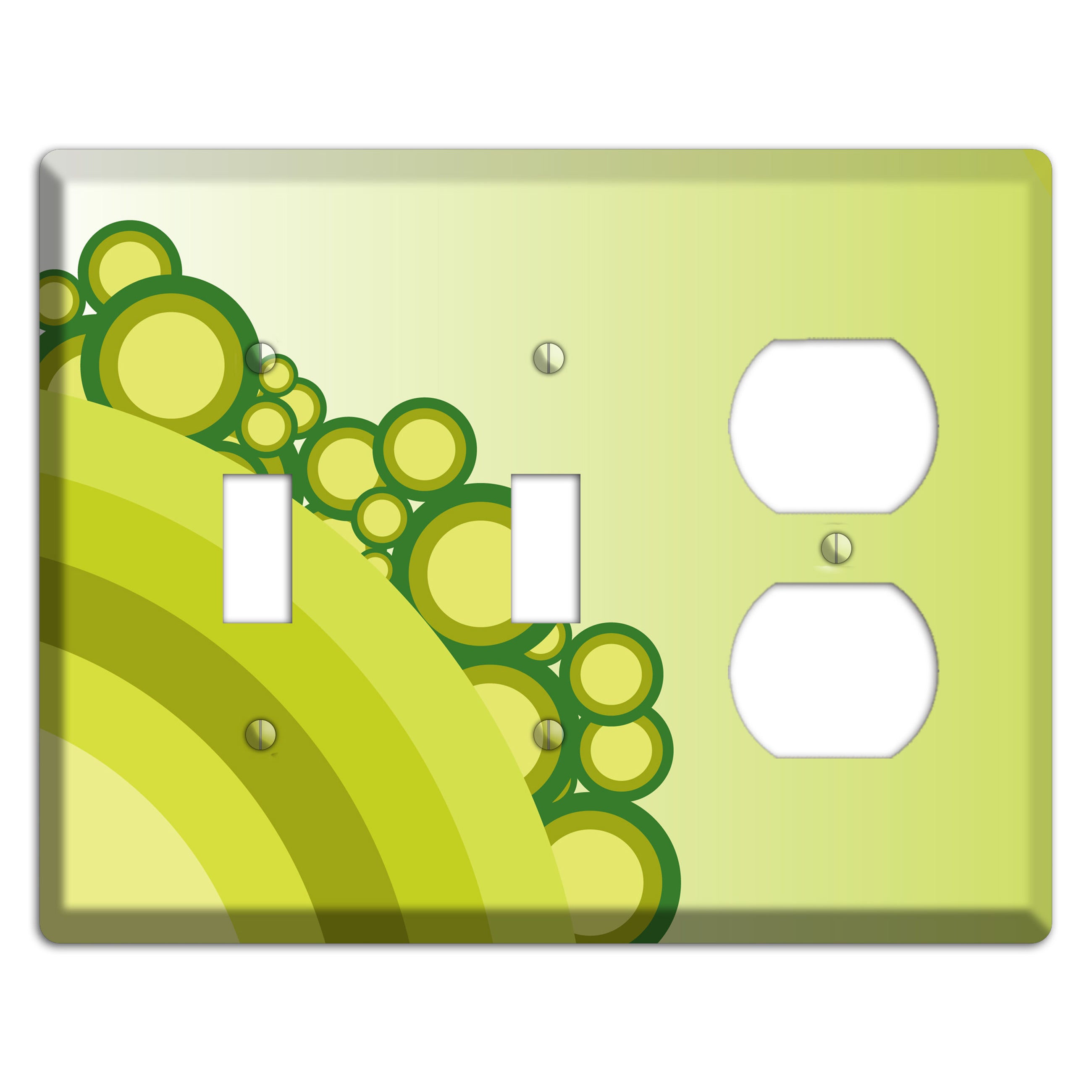 Green Rainbow Dots 2 Toggle / Duplex Wallplate