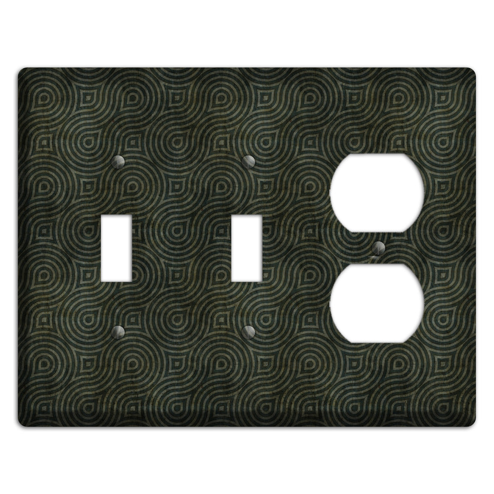 Green and Black Swirl 2 Toggle / Duplex Wallplate