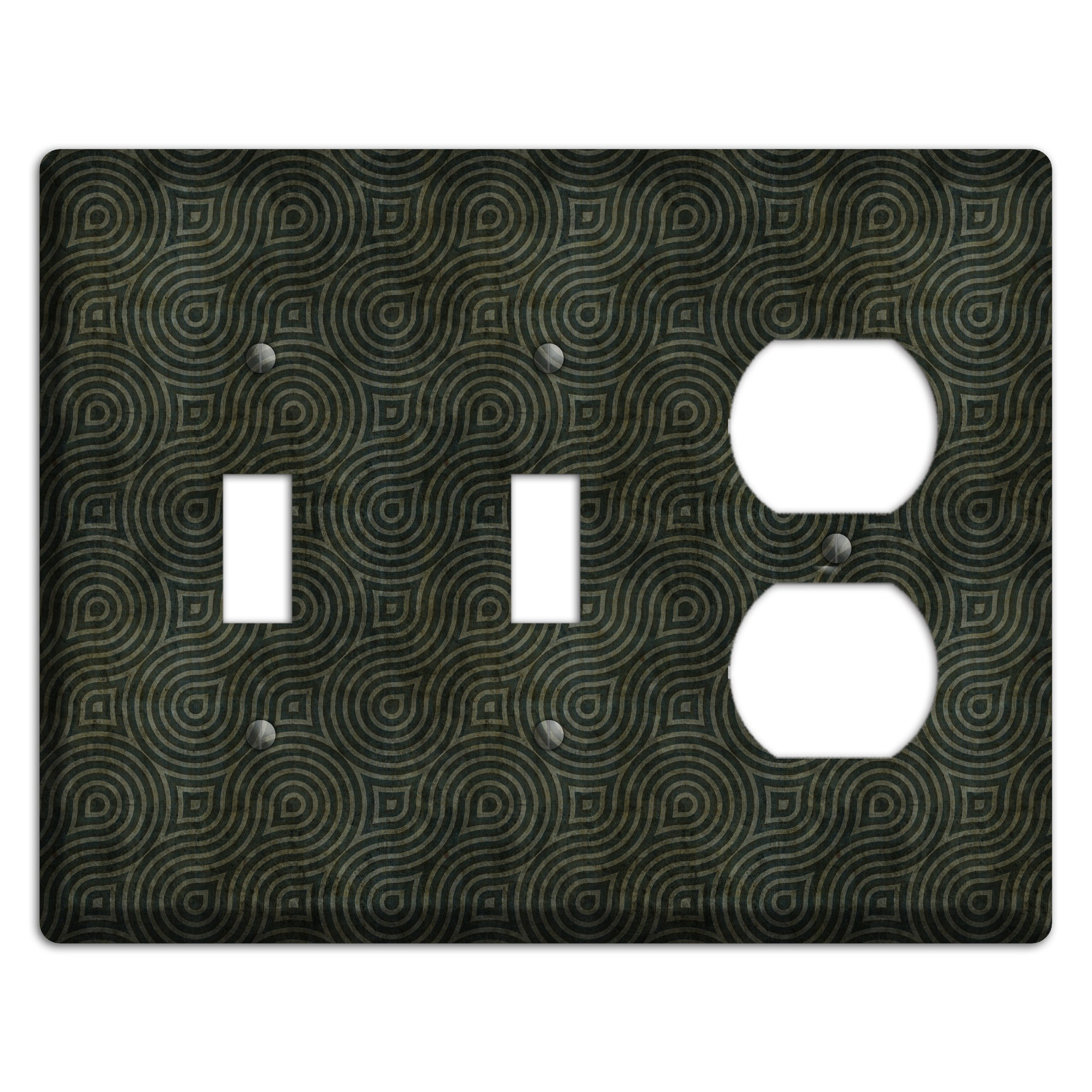 Green and Black Swirl 2 Toggle / Duplex Wallplate