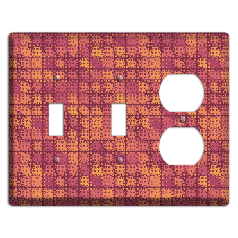 Coral Grunge Squares 2 Toggle / Duplex Wallplate