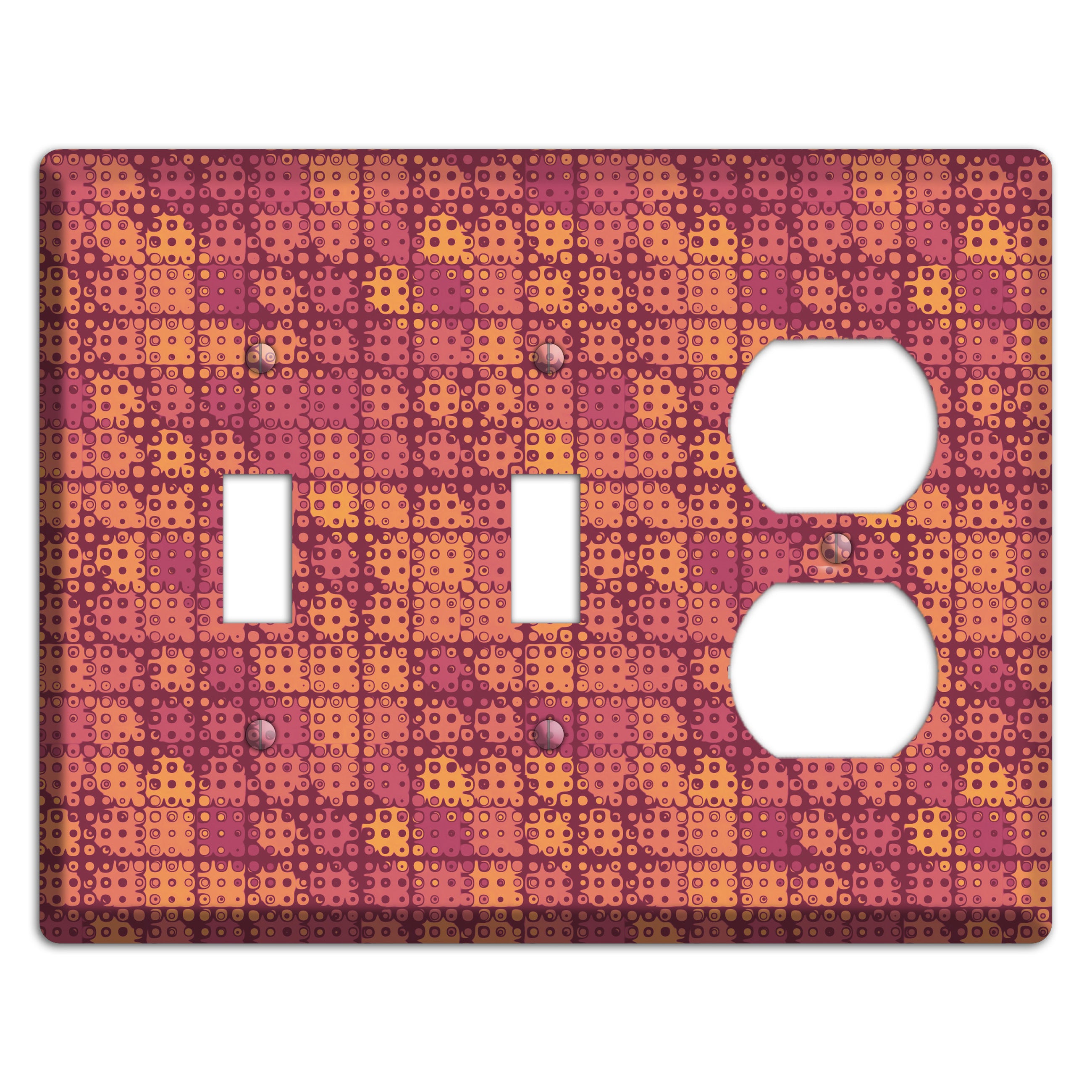 Coral Grunge Squares 2 Toggle / Duplex Wallplate