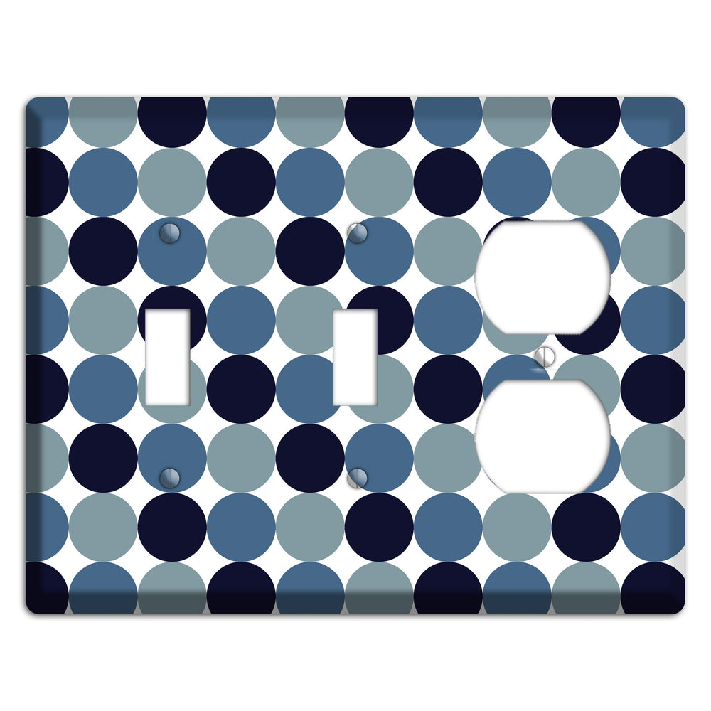 Multi Dusty Blue Tiled Dots 2 Toggle / Duplex Wallplate