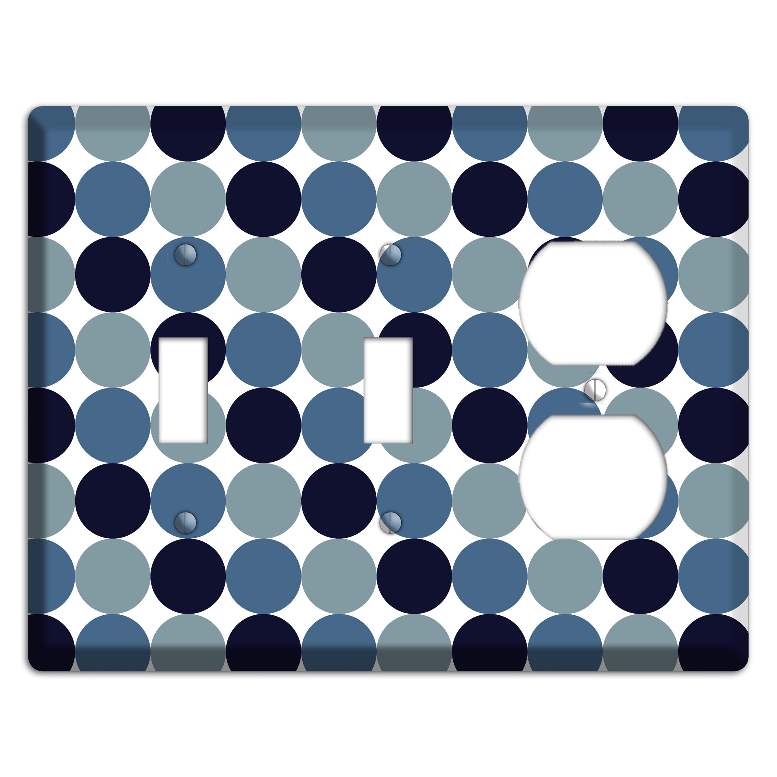 Multi Dusty Blue Tiled Dots 2 Toggle / Duplex Wallplate