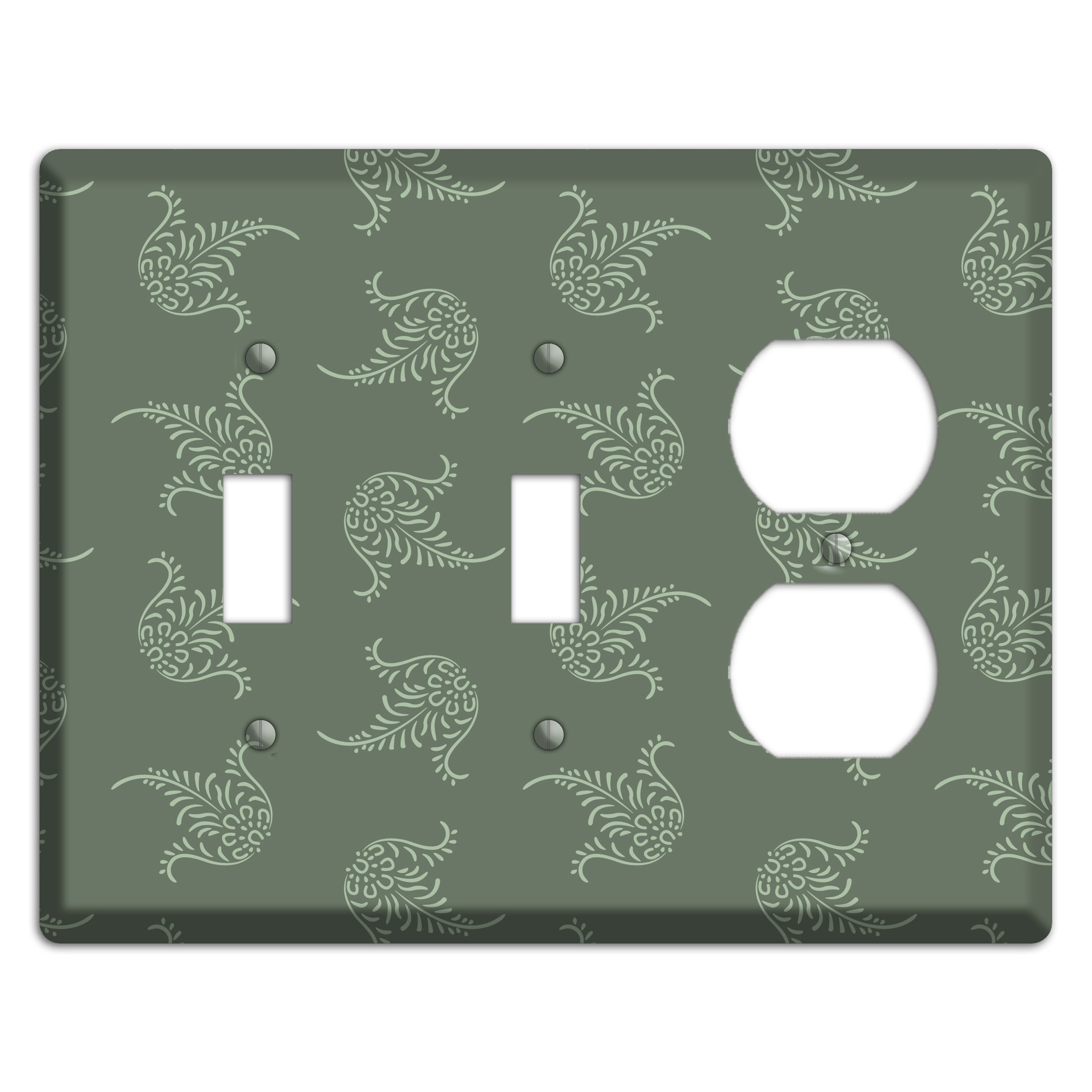 Moss Trefoil Cartouche 2 Toggle / Duplex Wallplate