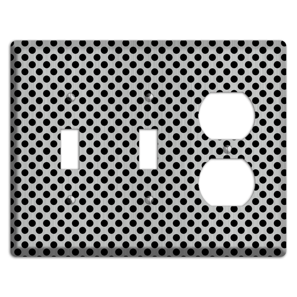 Packed Small Polka Dots Stainless Steel 2 Toggle / Duplex Wallplate