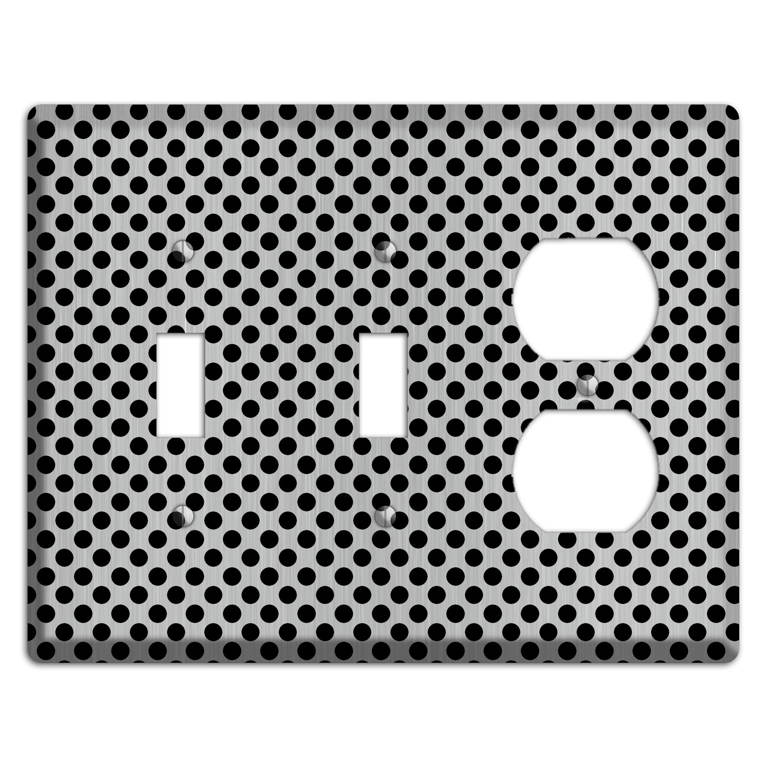 Packed Small Polka Dots Stainless 2 Toggle / Duplex Wallplate