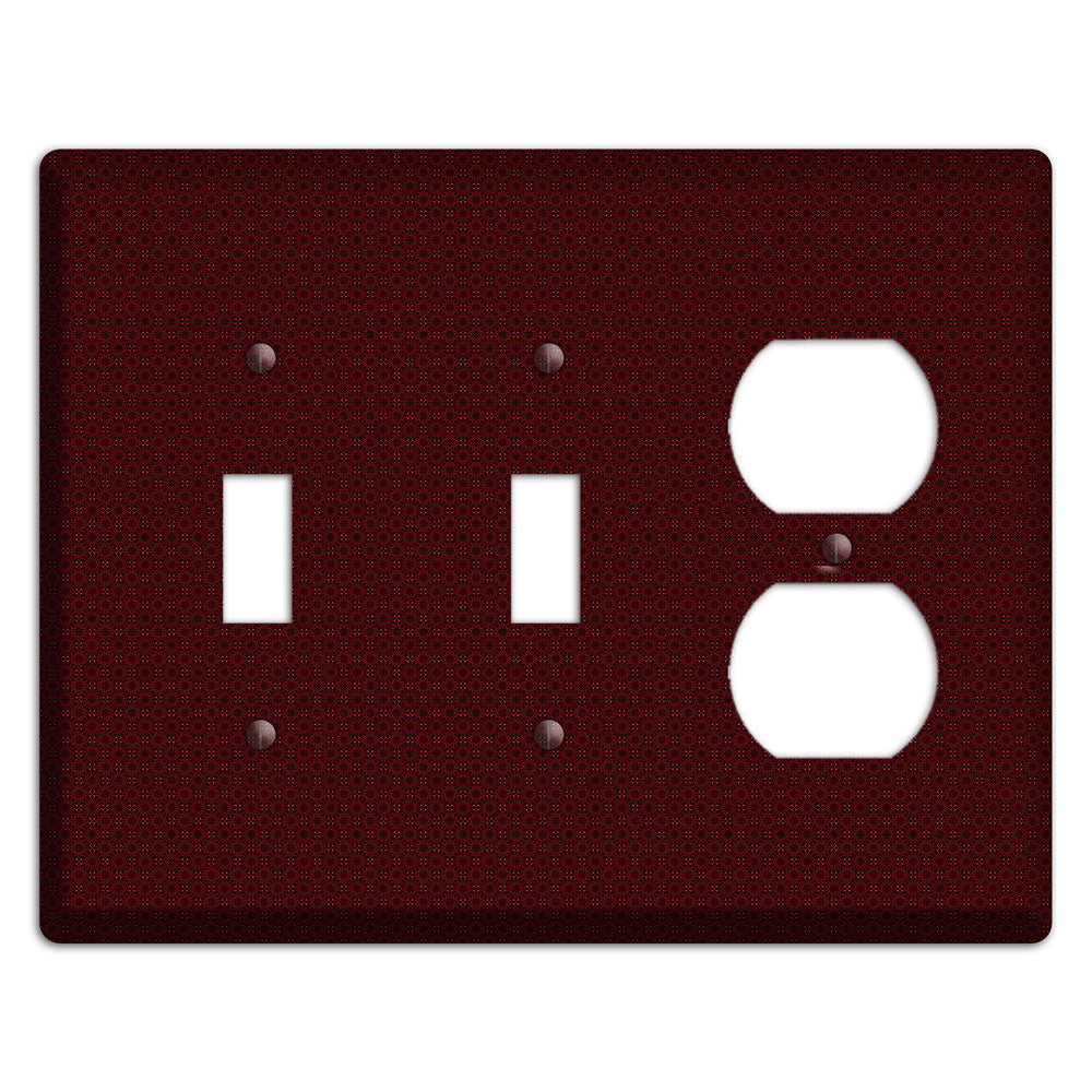 Maroon Tiny Checkered Foulard 2 Toggle / Duplex Wallplate