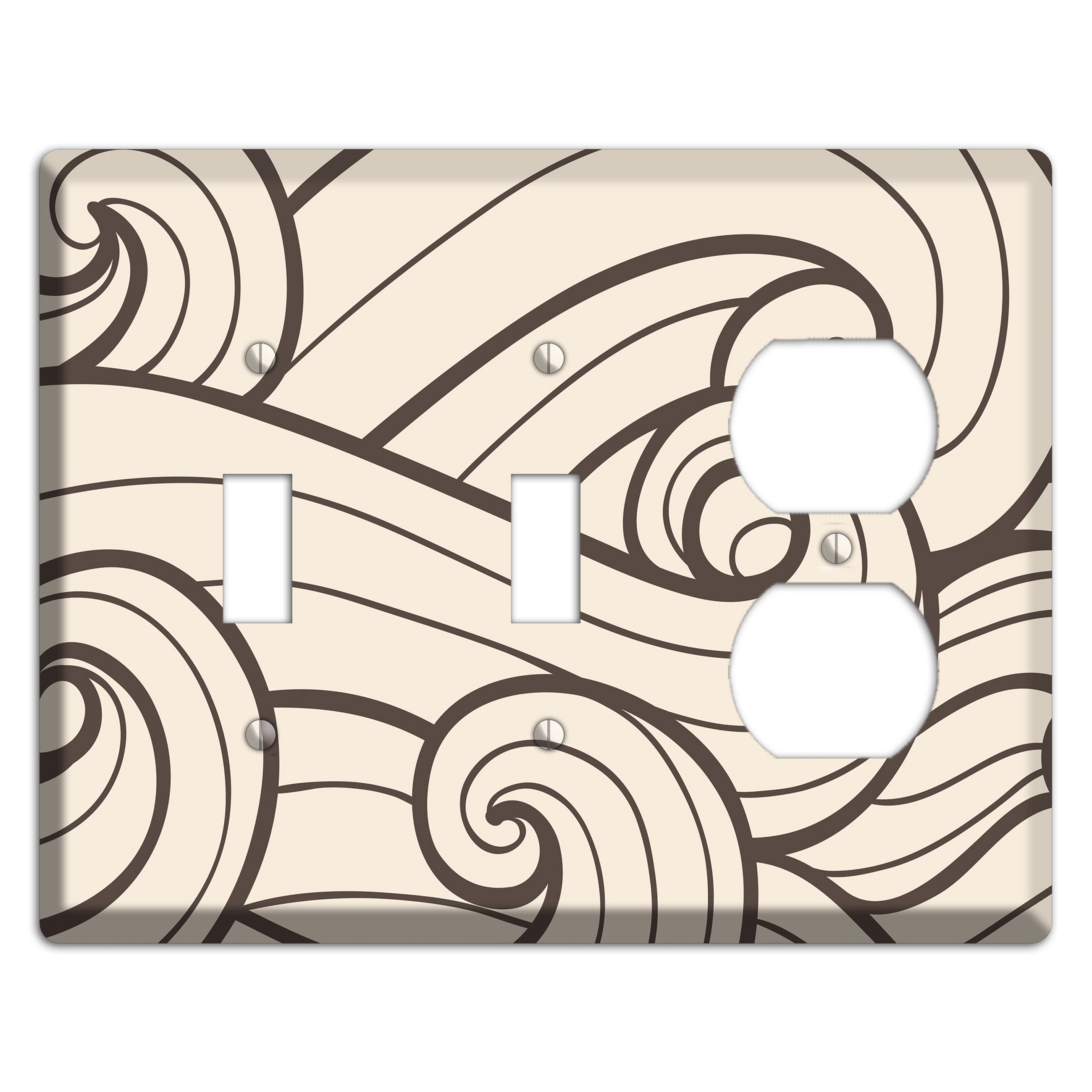 Abstract Curl Beige 2 Toggle / Duplex Wallplate