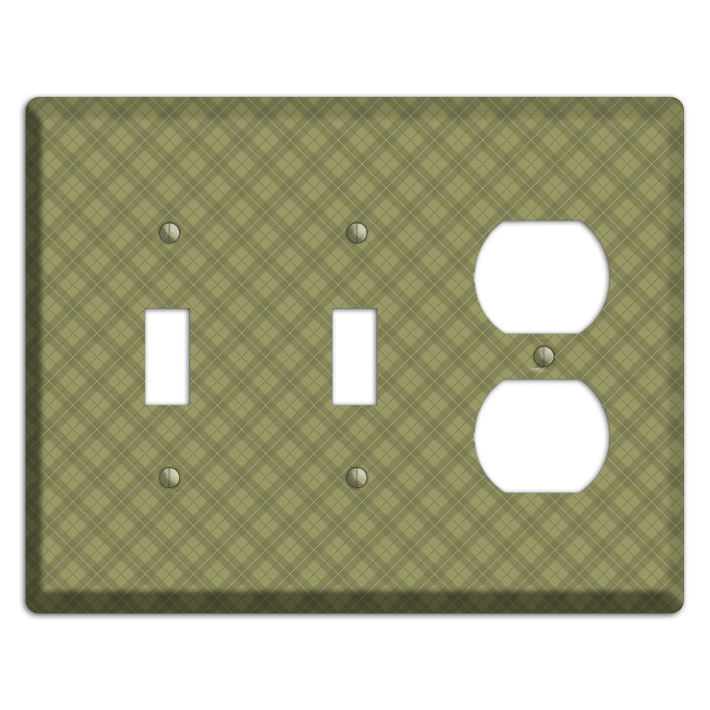 Green Plaid 2 Toggle / Duplex Wallplate