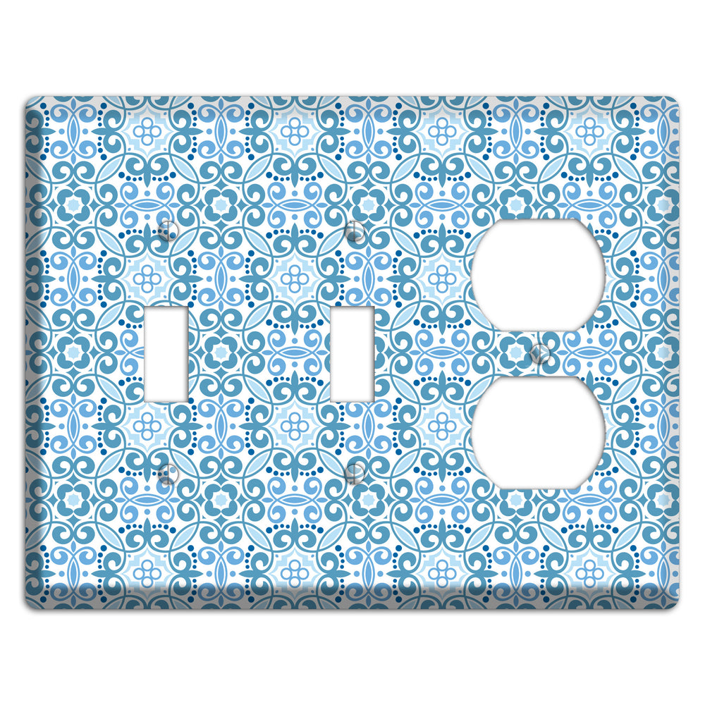 Multi Blue Foulard 2 Toggle / Duplex Wallplate