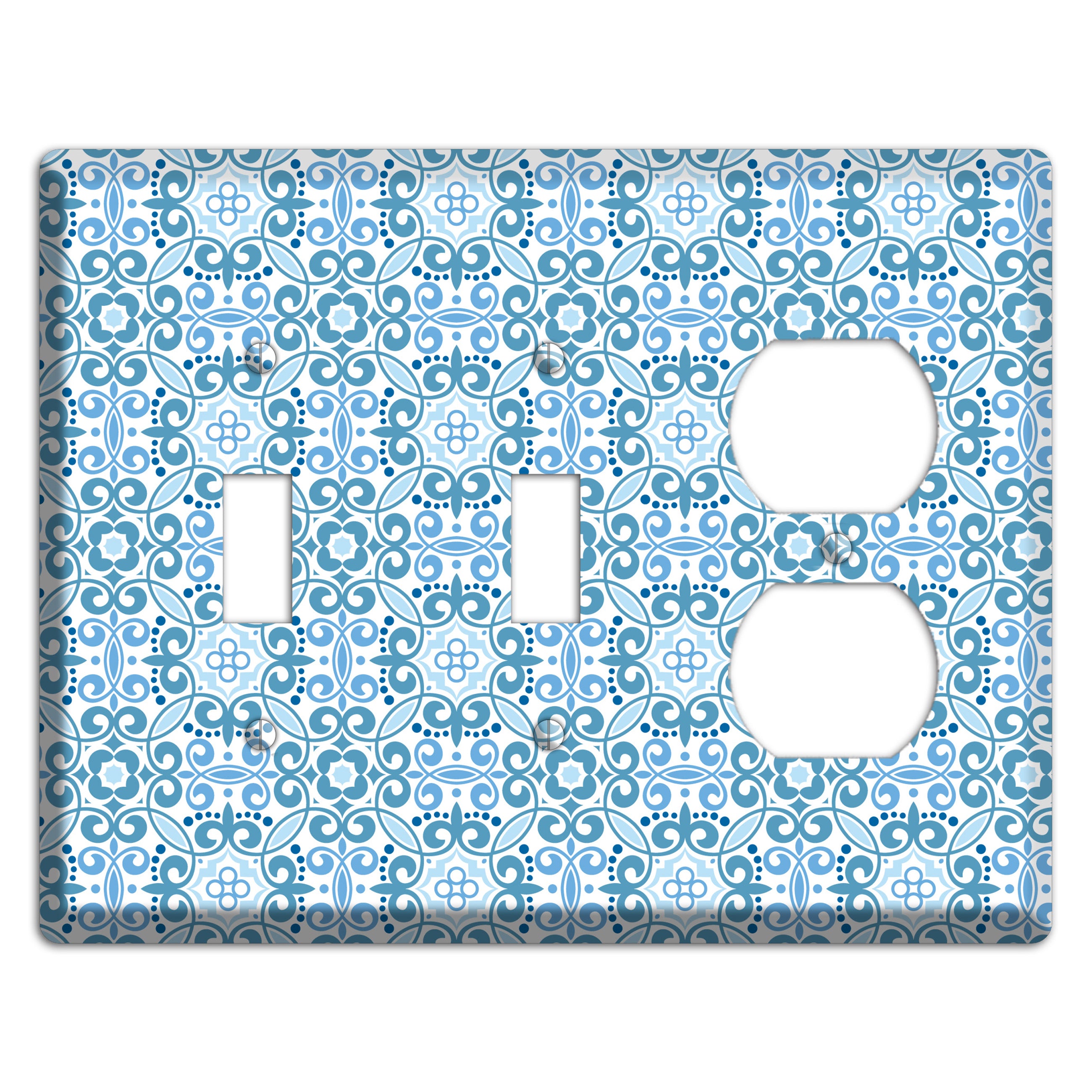Multi Blue Foulard 2 Toggle / Duplex Wallplate