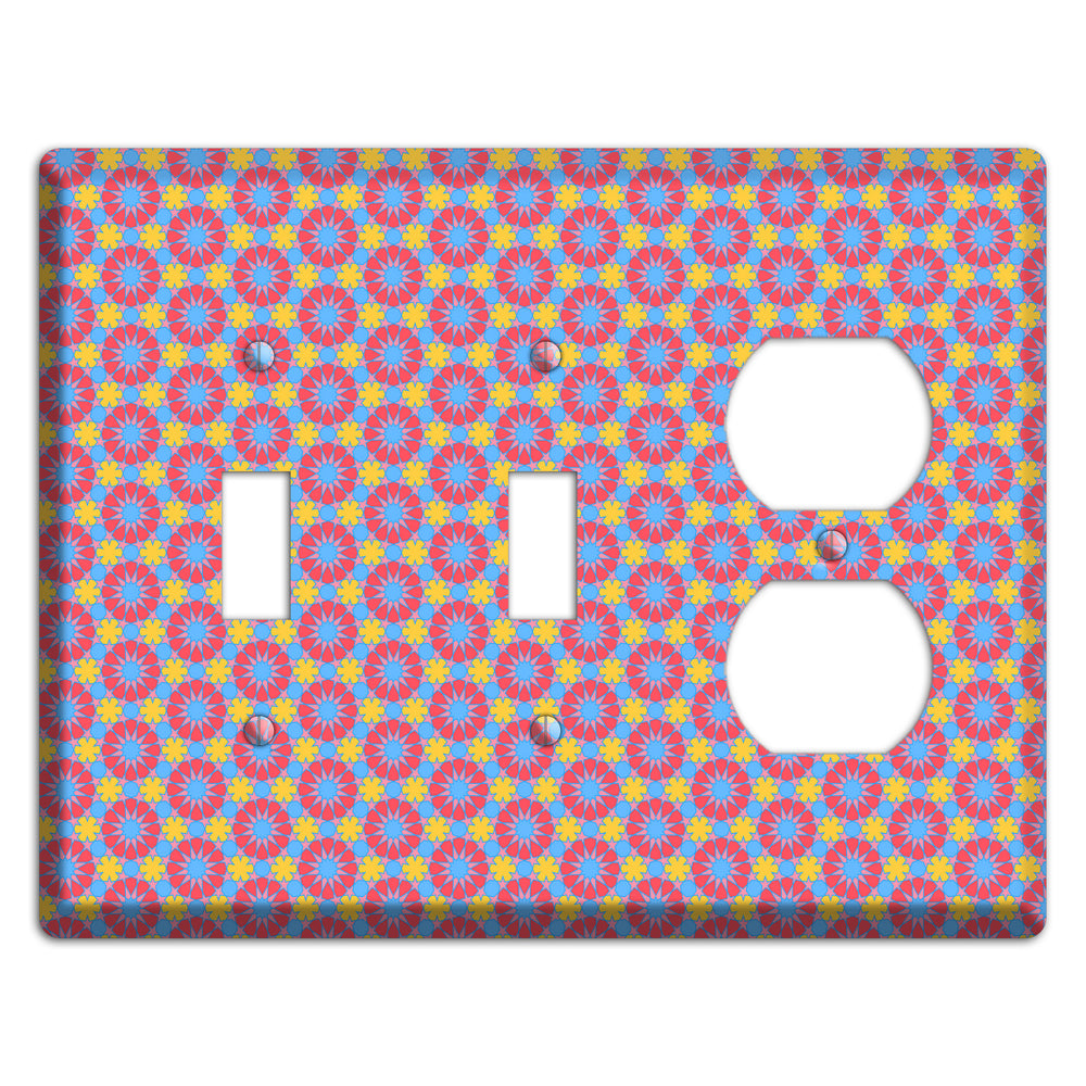 Fuschia Blue Yellow Foulard 2 Toggle / Duplex Wallplate