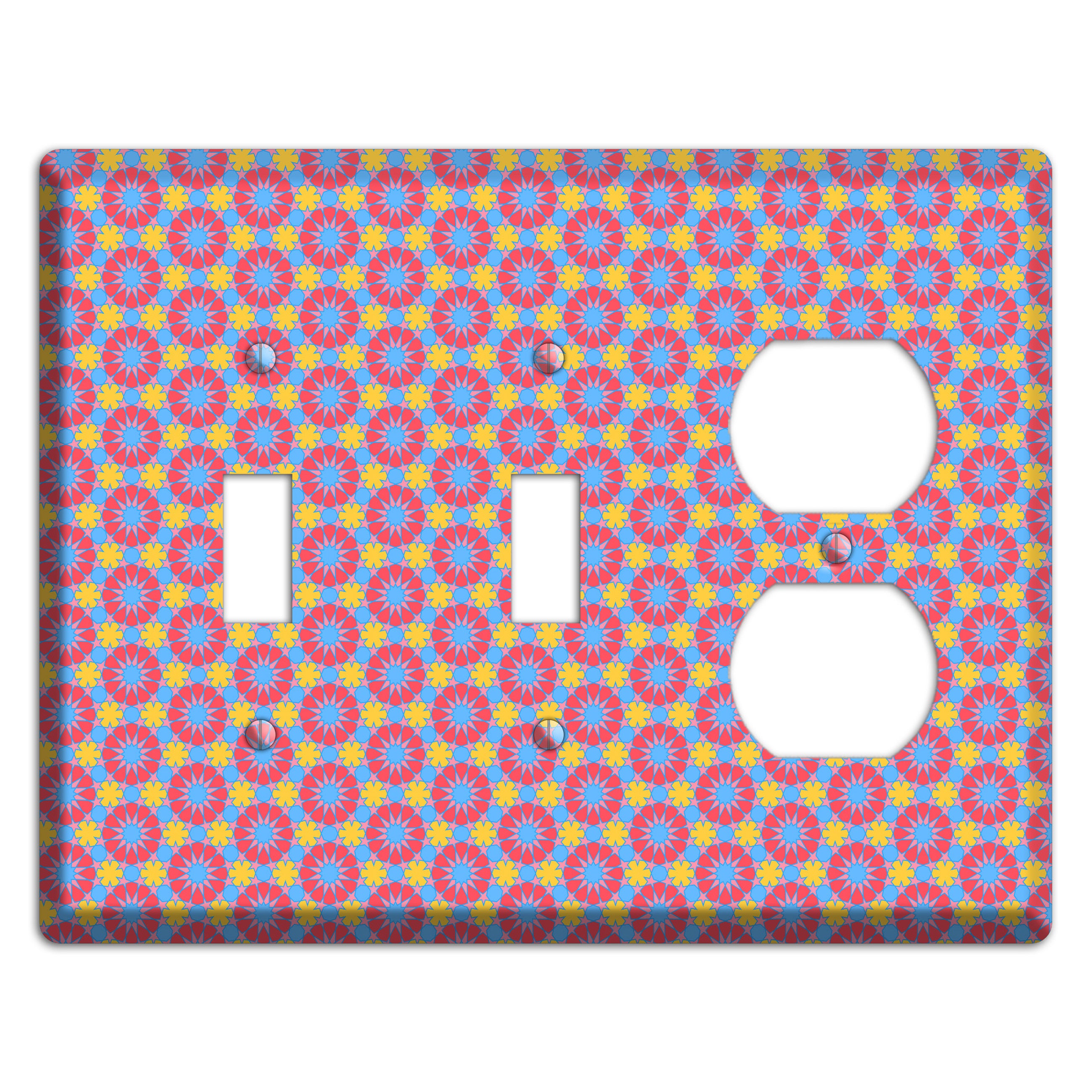 Fuschia Blue Yellow Foulard 2 Toggle / Duplex Wallplate