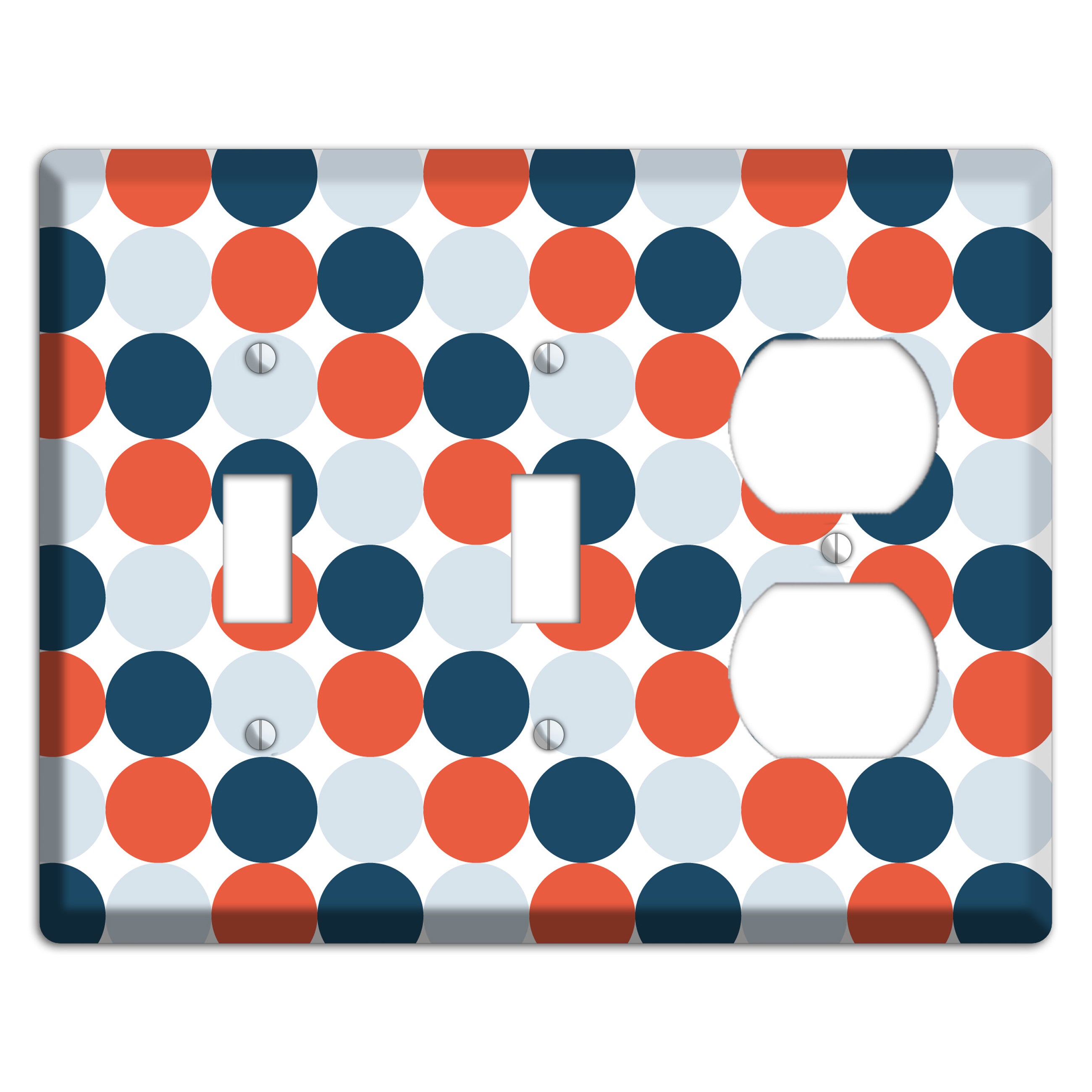 Multi Blue Red Tiled Dots 2 Toggle / Duplex Wallplate