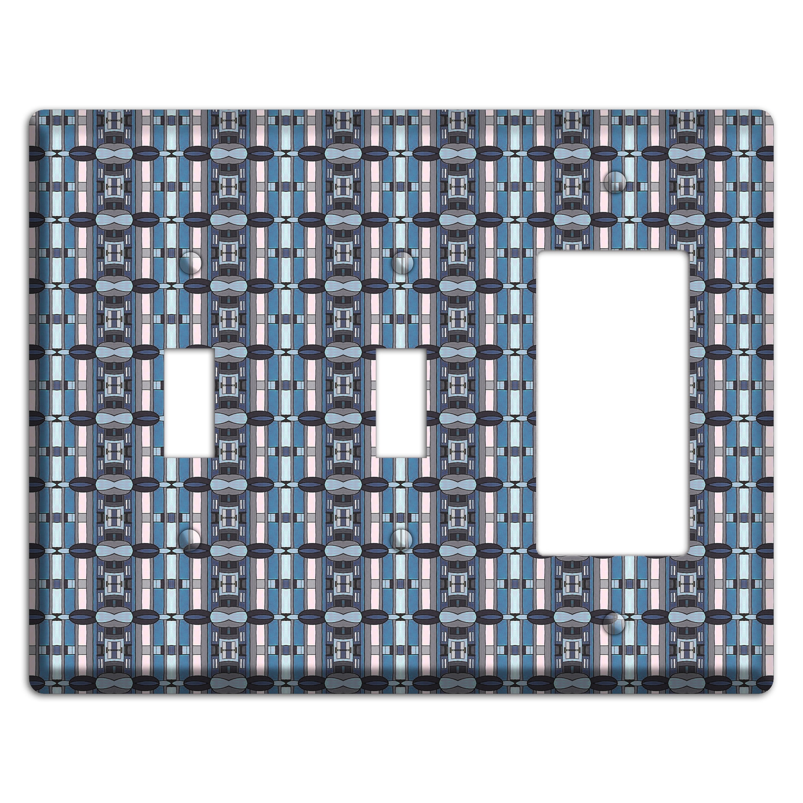 Blue and Grey Tapestry 2 Toggle / Rocker Wallplate