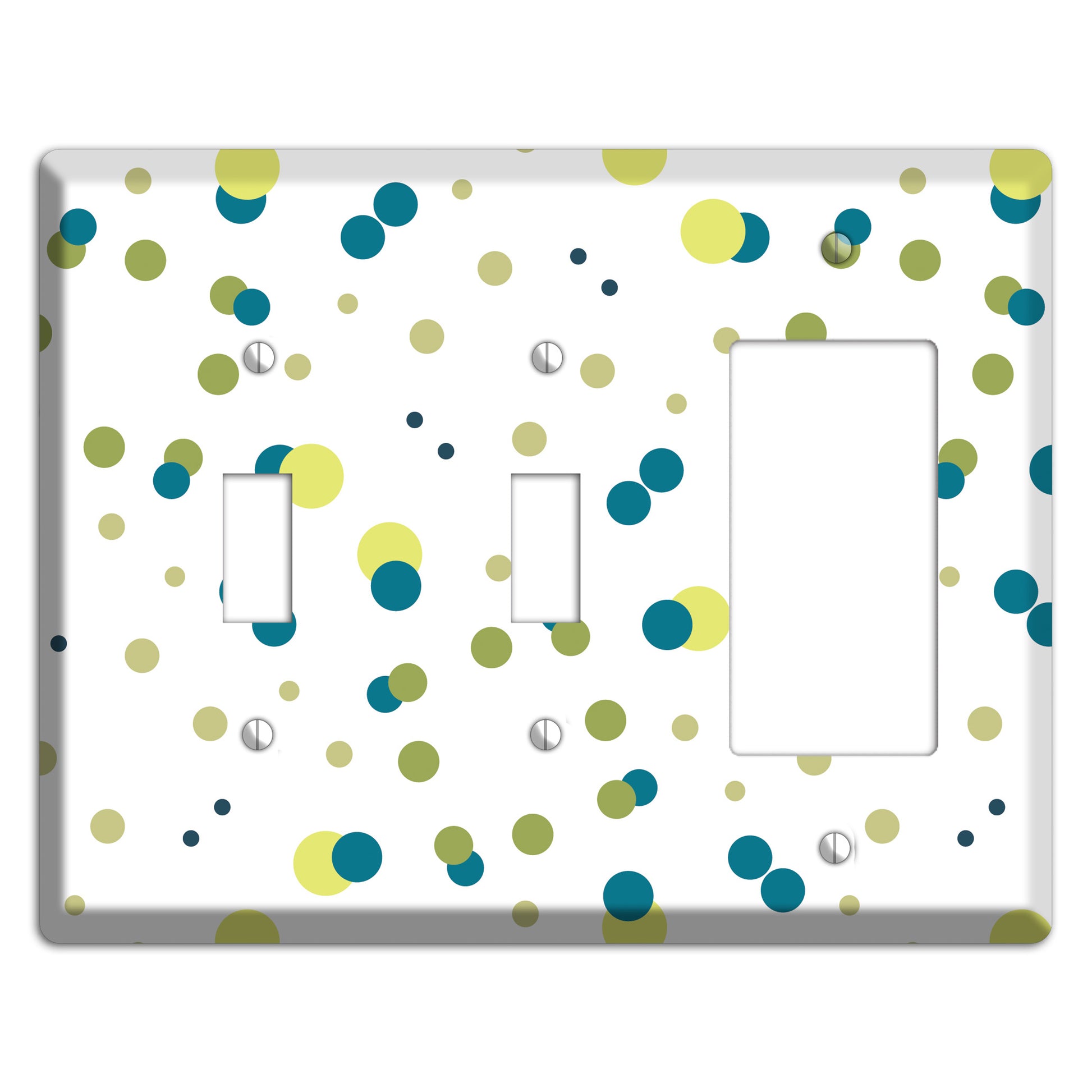 Multi Olive and Jade Small Dots 2 Toggle / Rocker Wallplate