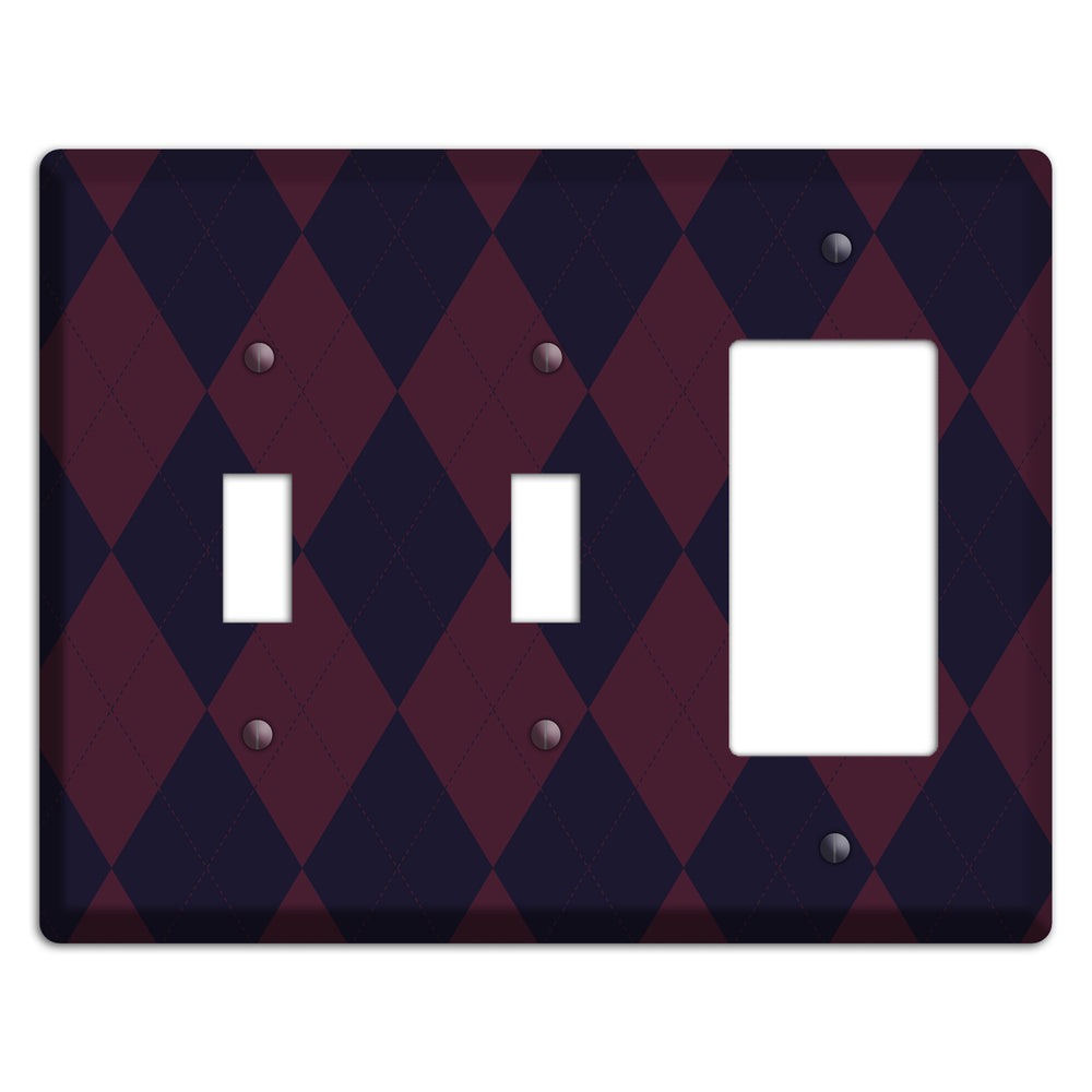 Dark Purple Argyle 2 Toggle / Rocker Wallplate