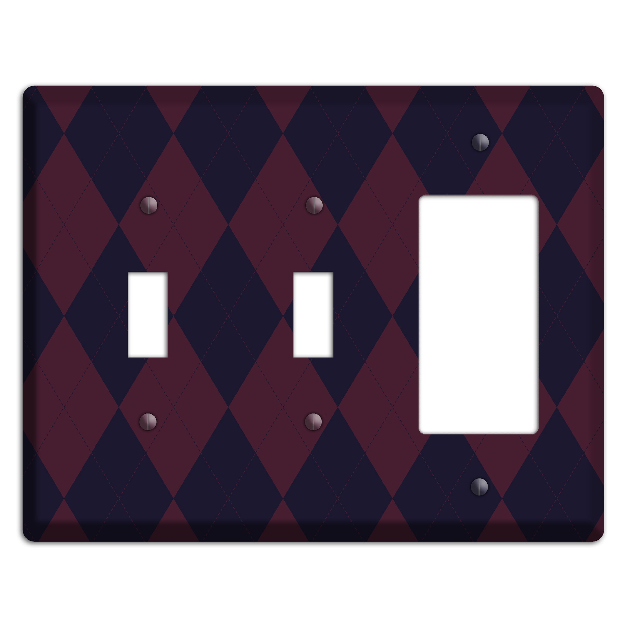 Dark Purple Argyle 2 Toggle / Rocker Wallplate