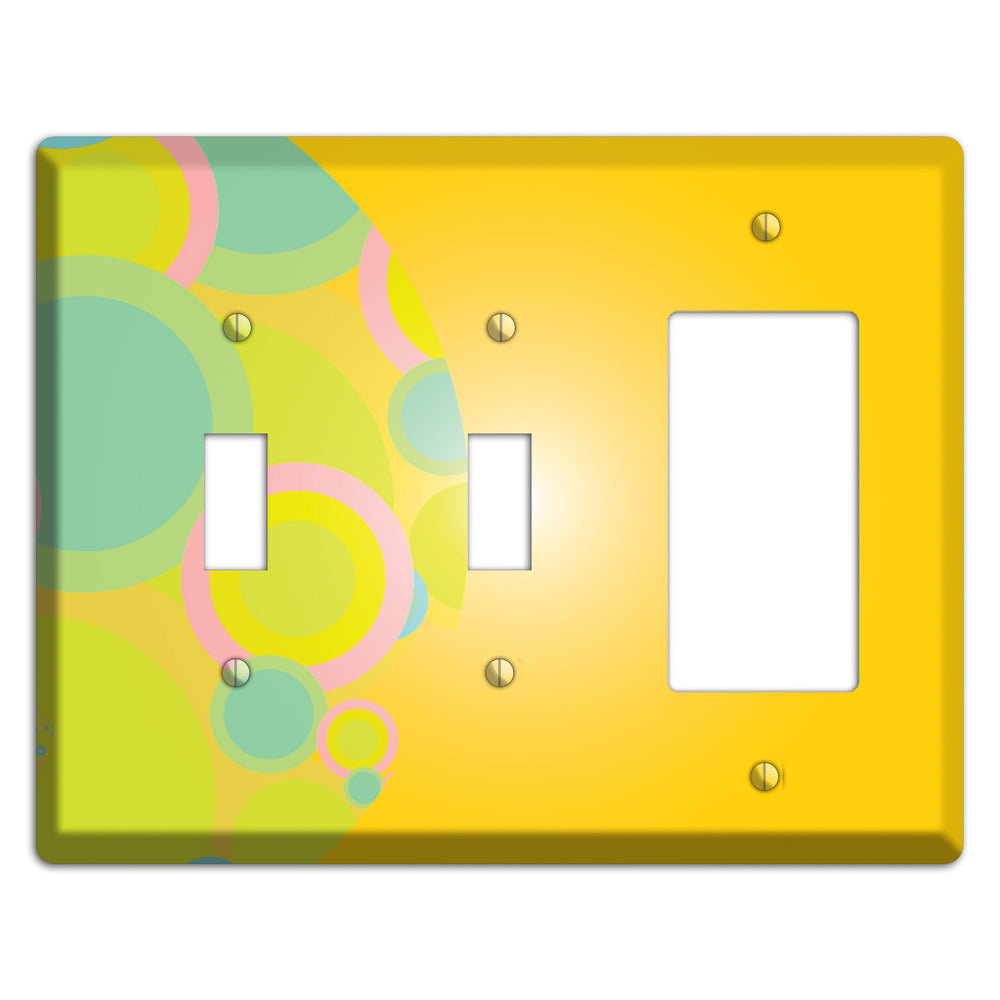 Yellow Circles 2 Toggle / Rocker Wallplate